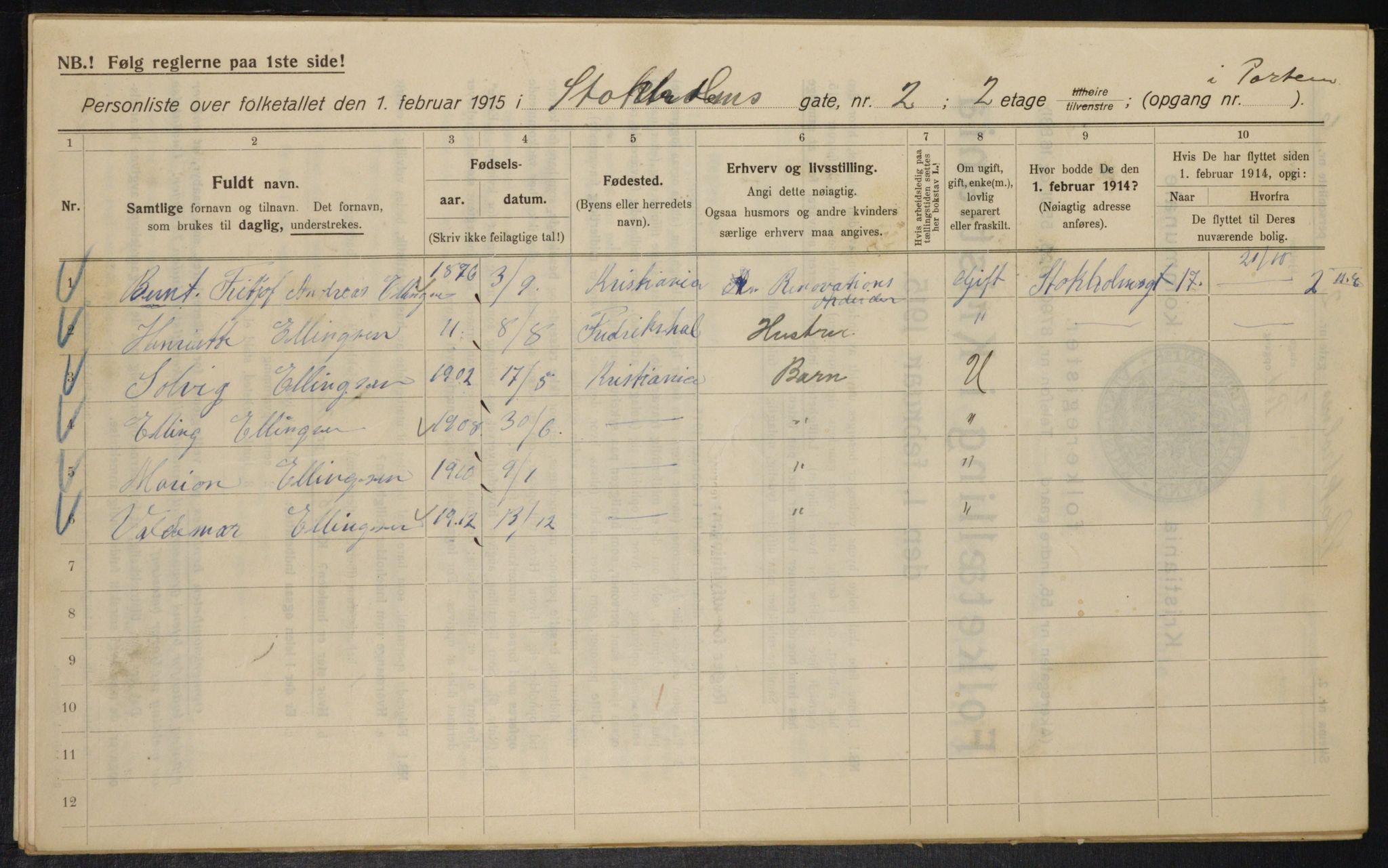 OBA, Municipal Census 1915 for Kristiania, 1915, p. 102475