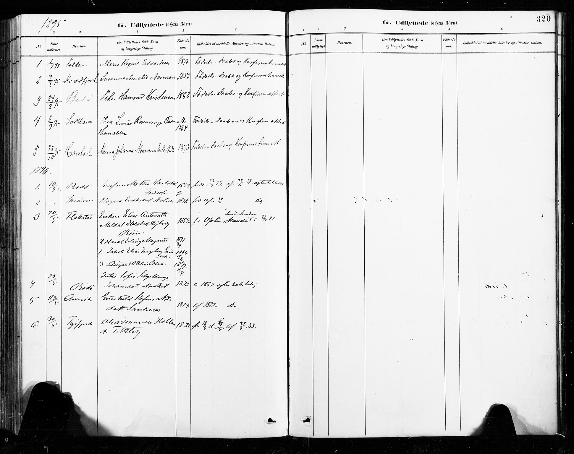 Ministerialprotokoller, klokkerbøker og fødselsregistre - Nordland, SAT/A-1459/859/L0847: Parish register (official) no. 859A07, 1890-1899, p. 320