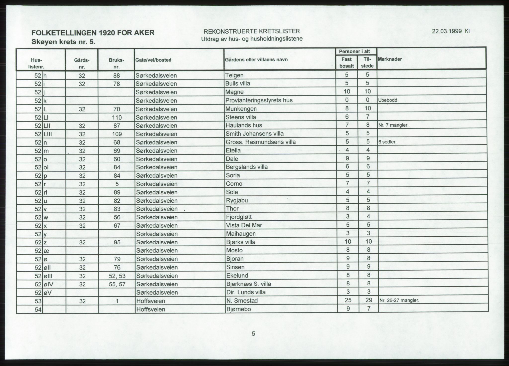 SAO, 1920 census for Aker, 1920, p. 199