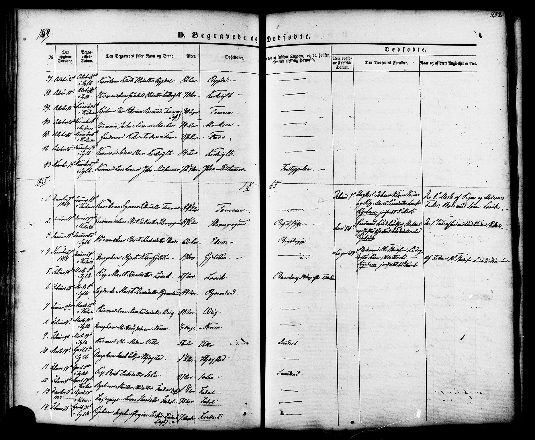 Ministerialprotokoller, klokkerbøker og fødselsregistre - Møre og Romsdal, SAT/A-1454/539/L0529: Parish register (official) no. 539A02, 1848-1872, p. 298