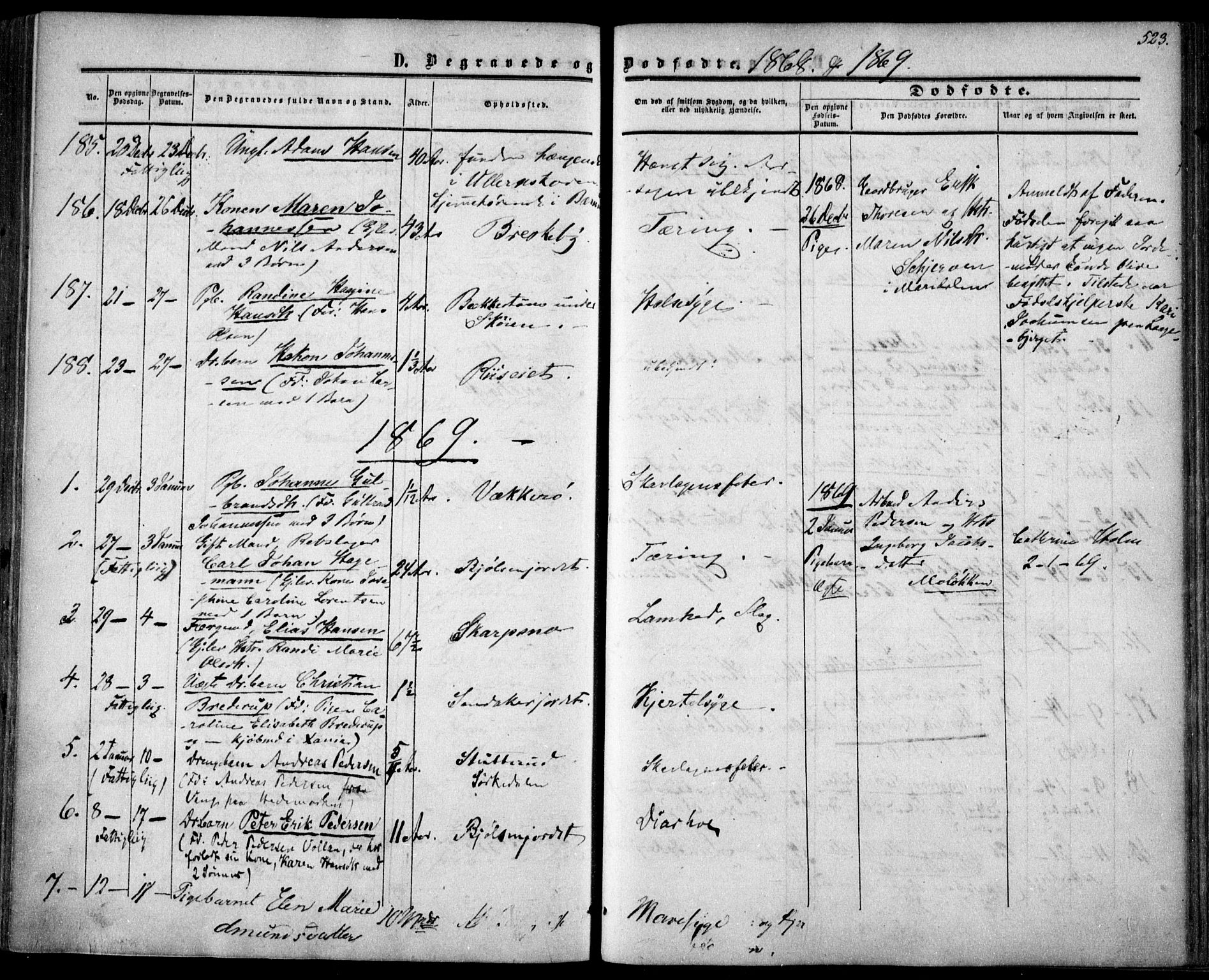 Vestre Aker prestekontor Kirkebøker, SAO/A-10025/F/Fa/L0002: Parish register (official) no. 2, 1855-1877, p. 523
