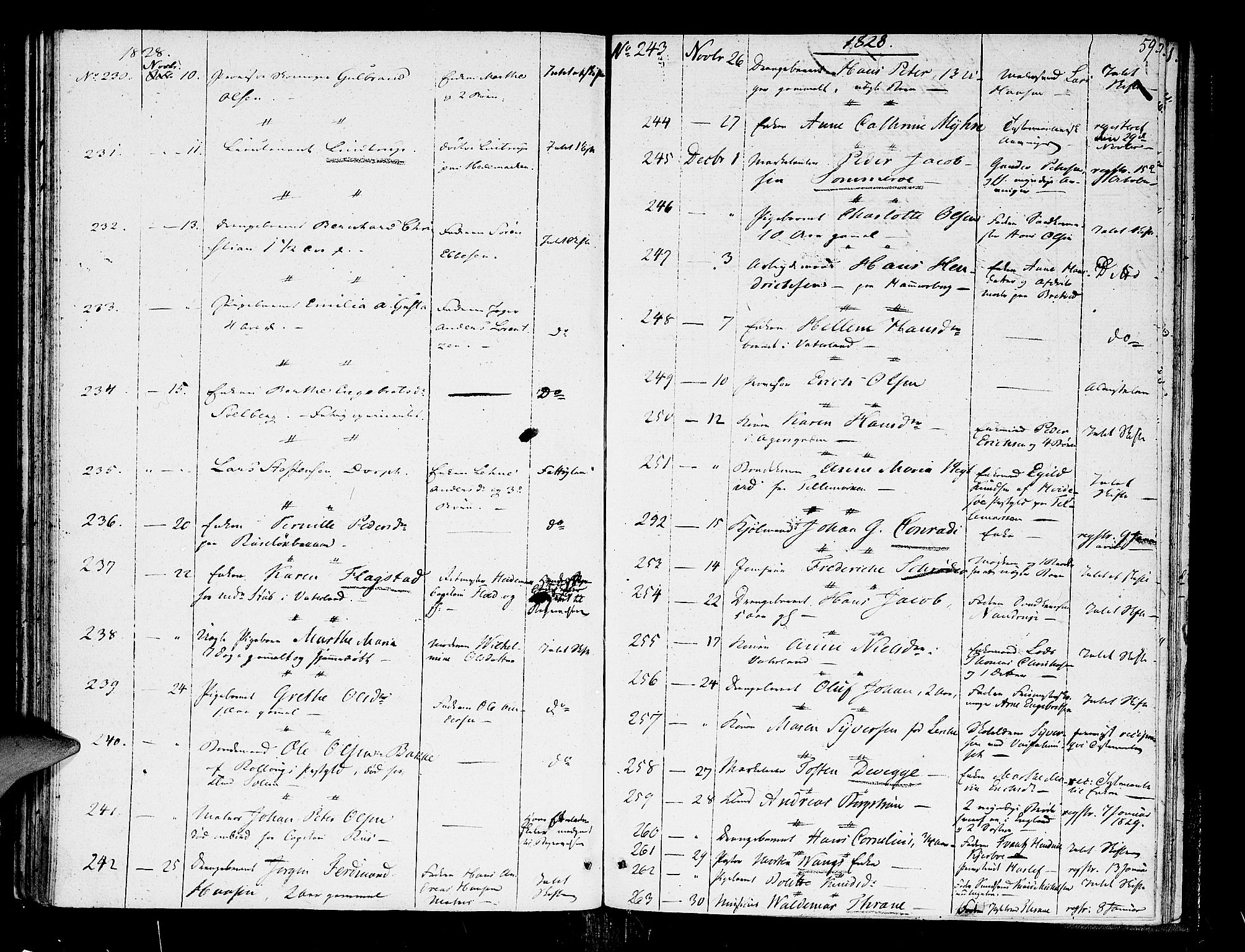 Oslo skifterett, AV/SAO-A-10383/G/Ga/Gaa/L0001: Dødsfallsprotokoll, 1822-1831, p. 58b-59a