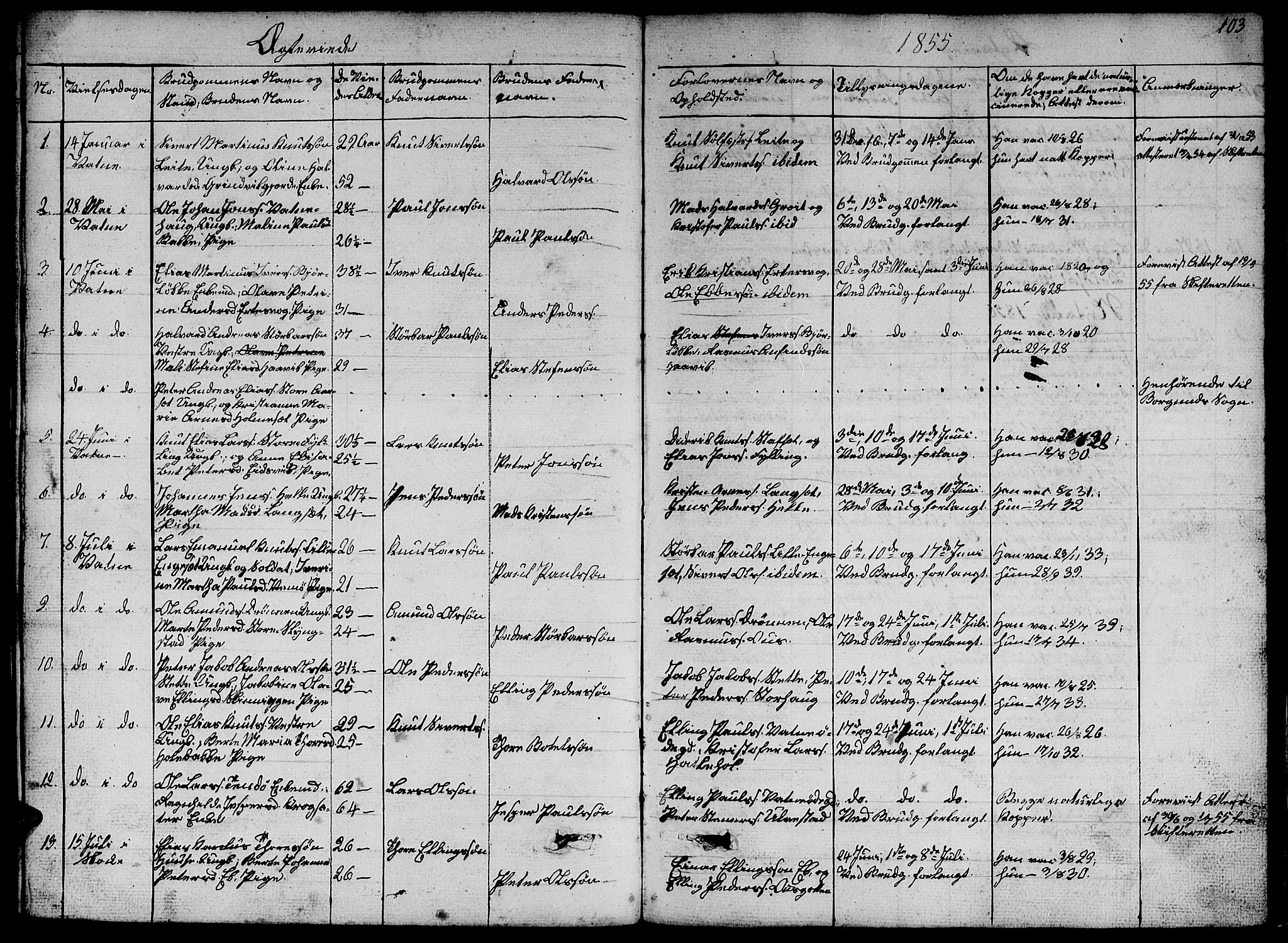 Ministerialprotokoller, klokkerbøker og fødselsregistre - Møre og Romsdal, AV/SAT-A-1454/524/L0363: Parish register (copy) no. 524C04, 1855-1864, p. 103