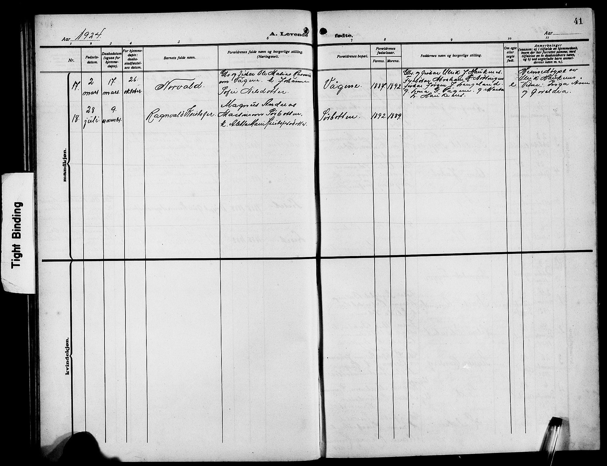 Bremanger sokneprestembete, SAB/A-82201/H/Hab/Habb/L0001: Parish register (copy) no. B 1, 1906-1925, p. 41