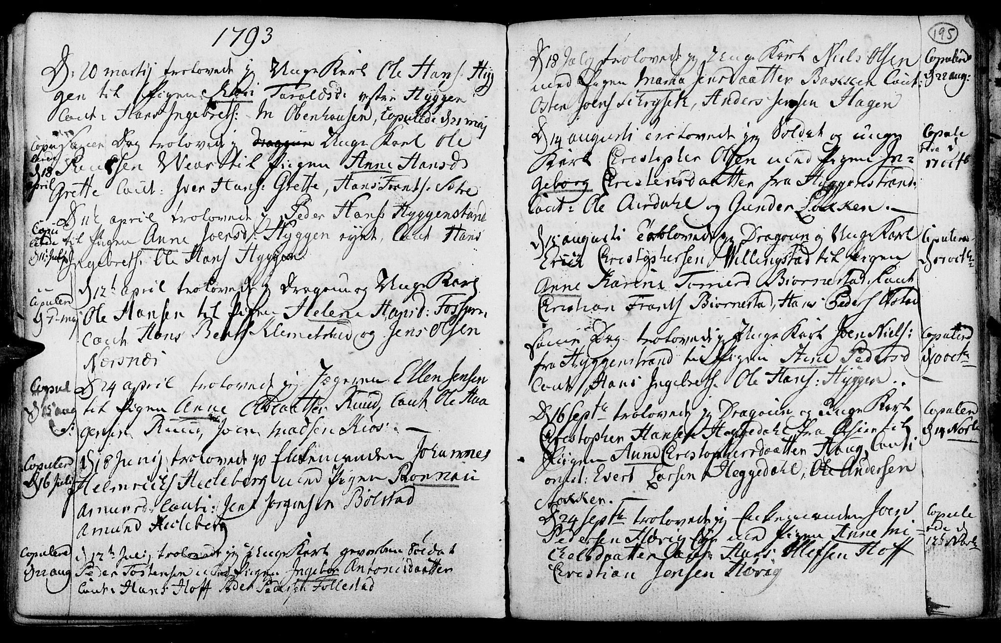 Røyken kirkebøker, SAKO/A-241/F/Fa/L0003: Parish register (official) no. 3, 1782-1813, p. 195