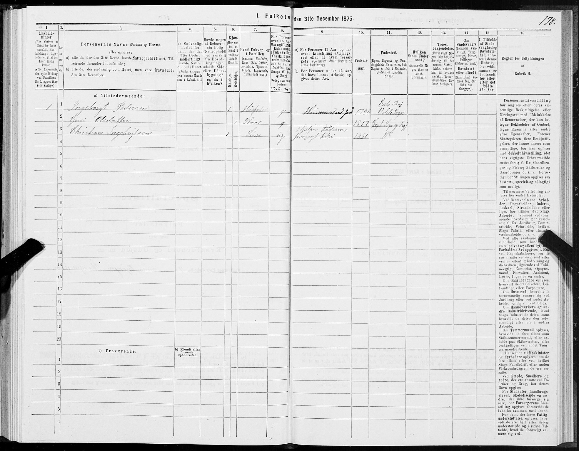 SAT, 1875 census for 1539P Grytten, 1875, p. 2178