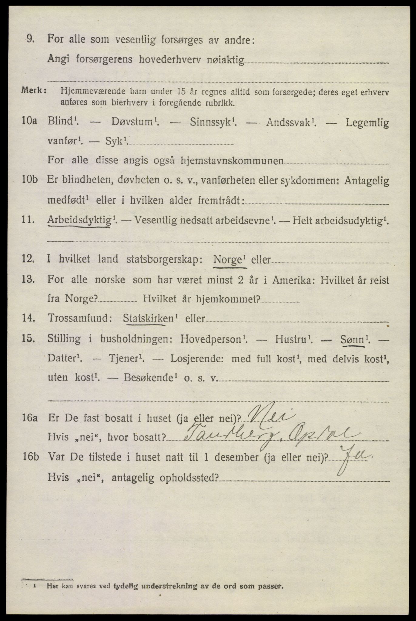 SAKO, 1920 census for Uvdal, 1920, p. 2548