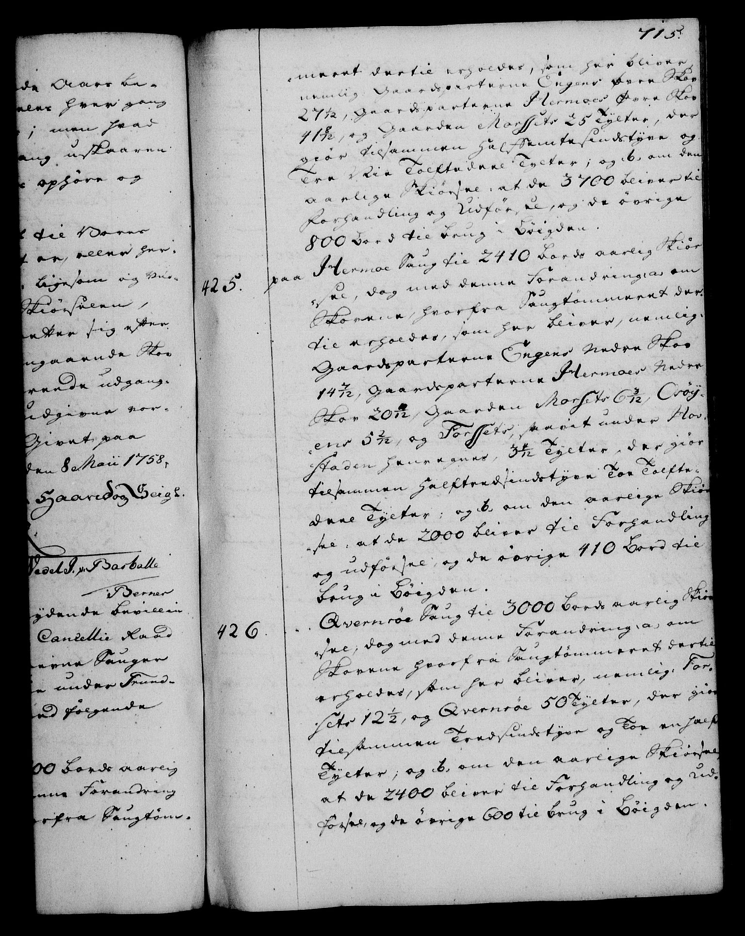 Rentekammeret, Kammerkanselliet, RA/EA-3111/G/Gg/Gga/L0006: Norsk ekspedisjonsprotokoll med register (merket RK 53.6), 1749-1759, p. 715