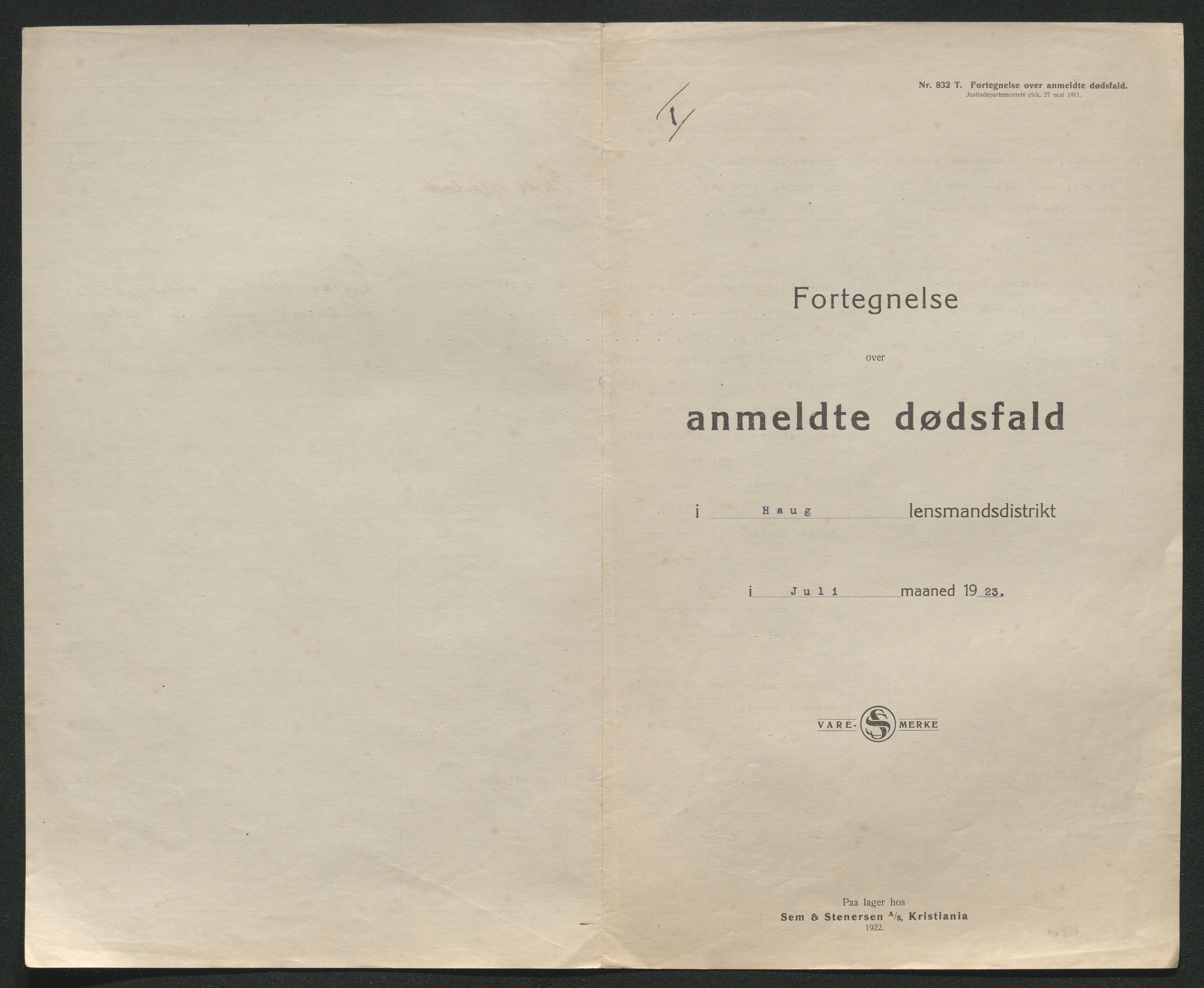 Eiker, Modum og Sigdal sorenskriveri, AV/SAKO-A-123/H/Ha/Hab/L0041: Dødsfallsmeldinger, 1922-1923, p. 810