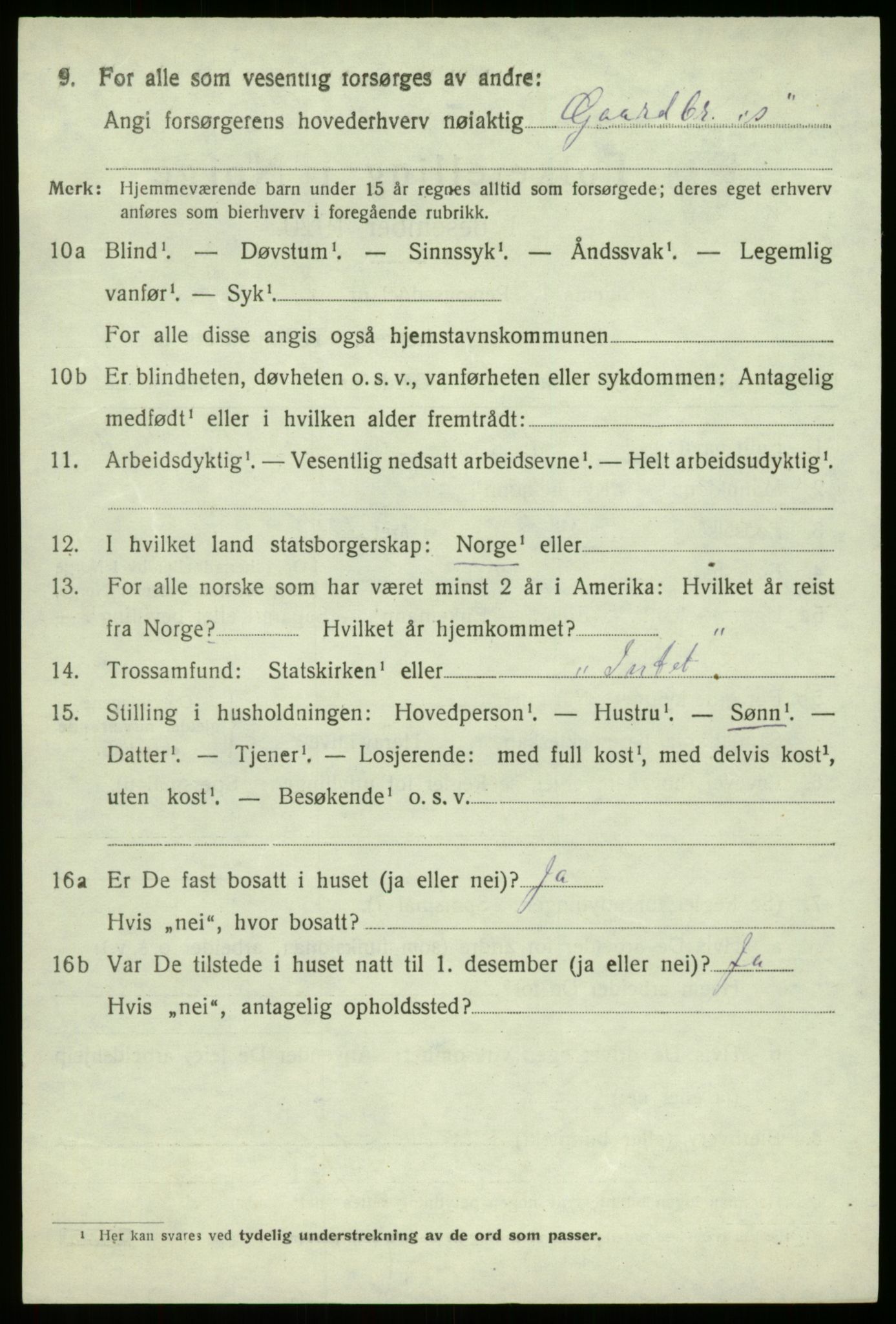 SAB, 1920 census for Haus, 1920, p. 5516