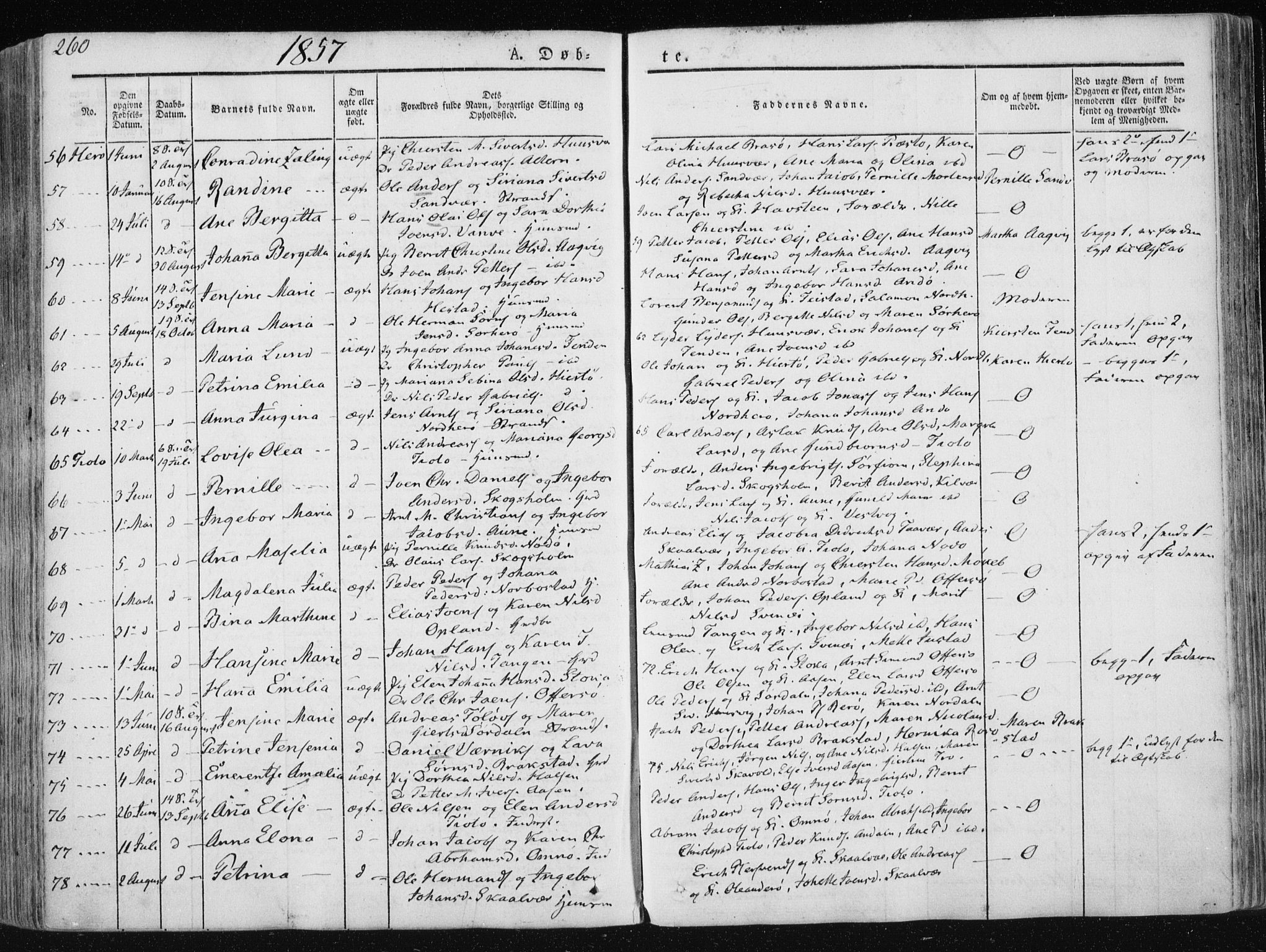 Ministerialprotokoller, klokkerbøker og fødselsregistre - Nordland, SAT/A-1459/830/L0446: Parish register (official) no. 830A10, 1831-1865, p. 260