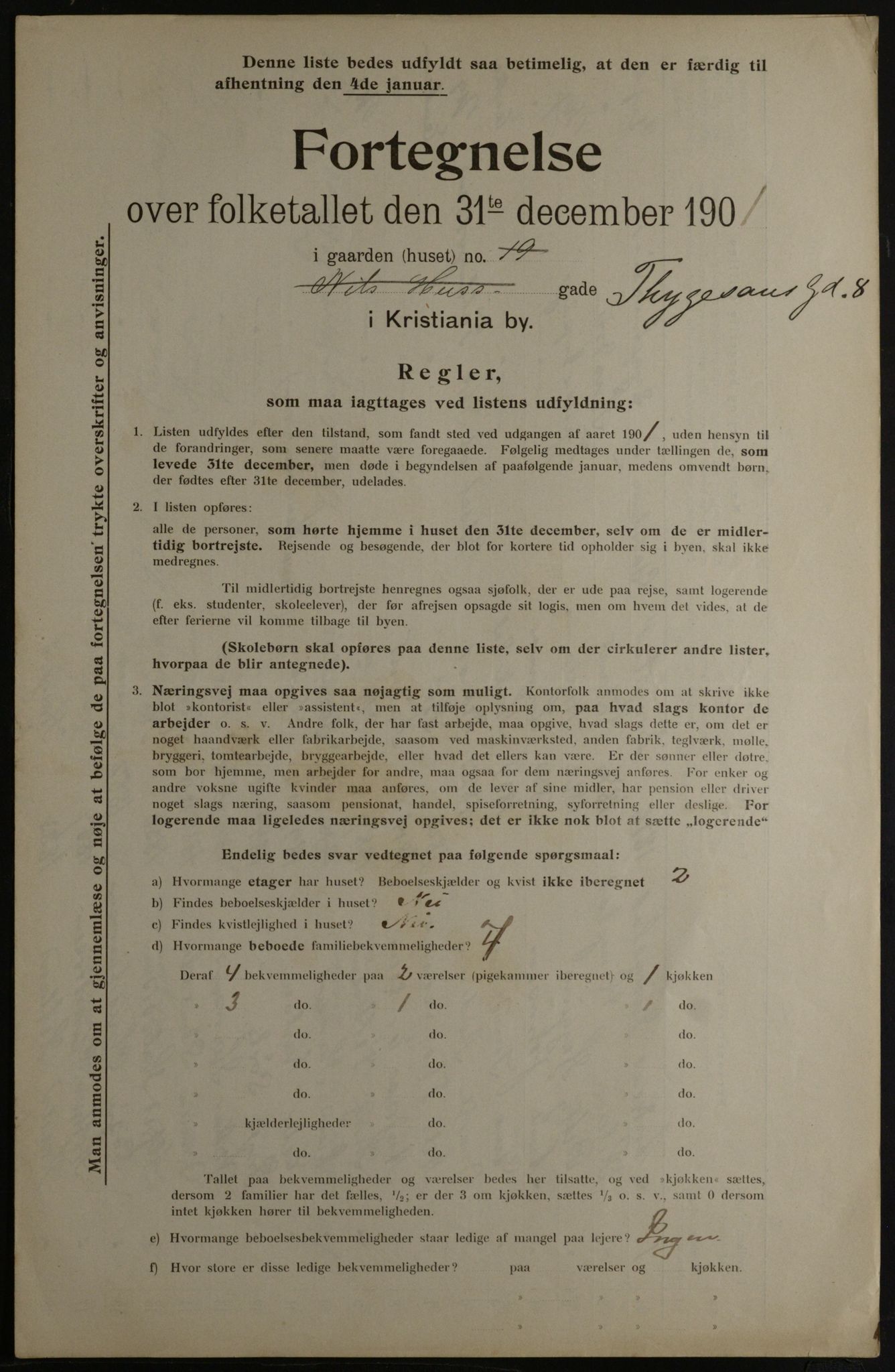 OBA, Municipal Census 1901 for Kristiania, 1901, p. 17063