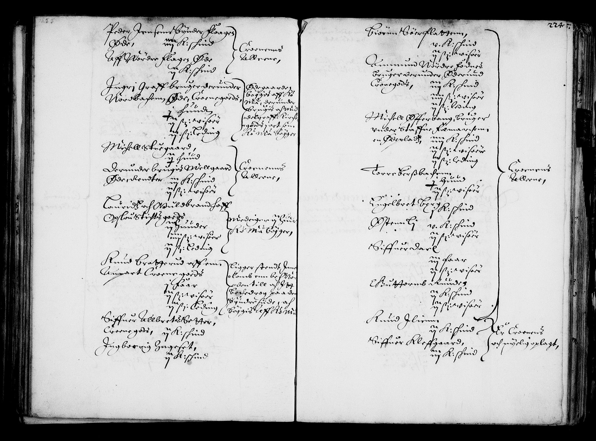 Rentekammeret inntil 1814, Realistisk ordnet avdeling, AV/RA-EA-4070/N/Na/L0001: [XI f]: Akershus stifts jordebok, 1652, p. 223b-224a