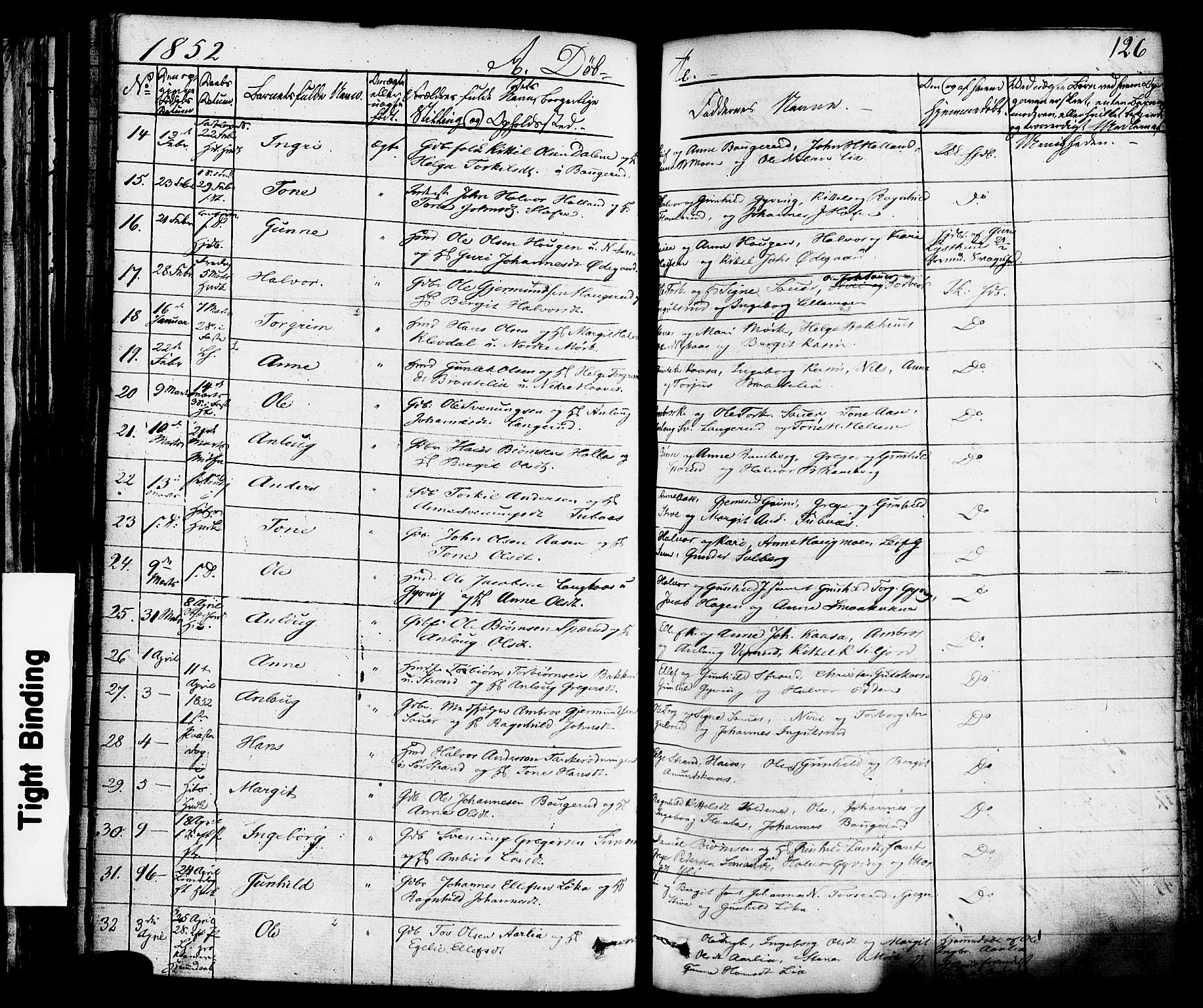 Heddal kirkebøker, AV/SAKO-A-268/F/Fa/L0006: Parish register (official) no. I 6, 1837-1854, p. 126