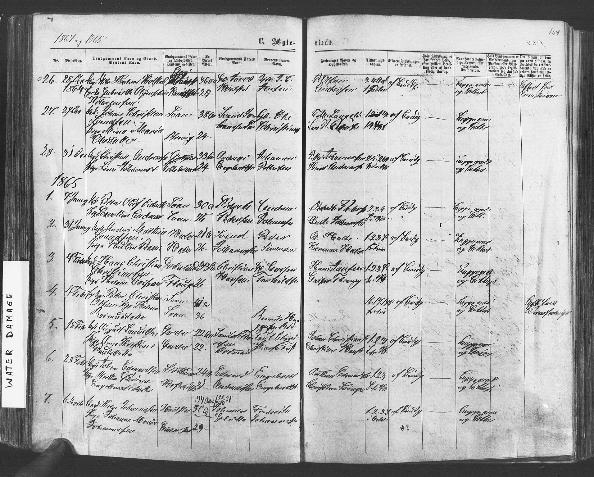 Vestby prestekontor Kirkebøker, AV/SAO-A-10893/F/Fa/L0008: Parish register (official) no. I 8, 1863-1877, p. 164