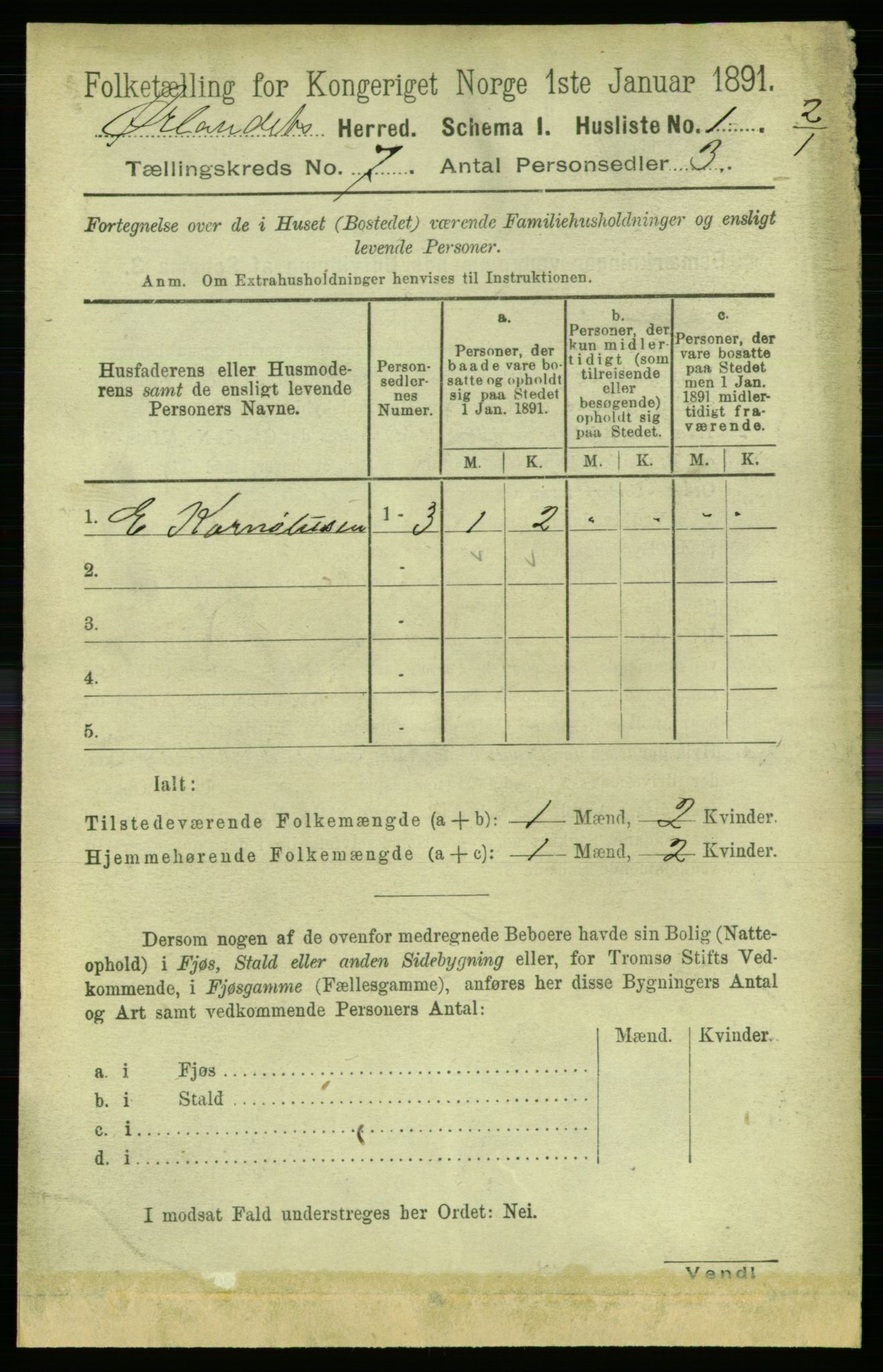 RA, 1891 census for 1621 Ørland, 1891, p. 2365