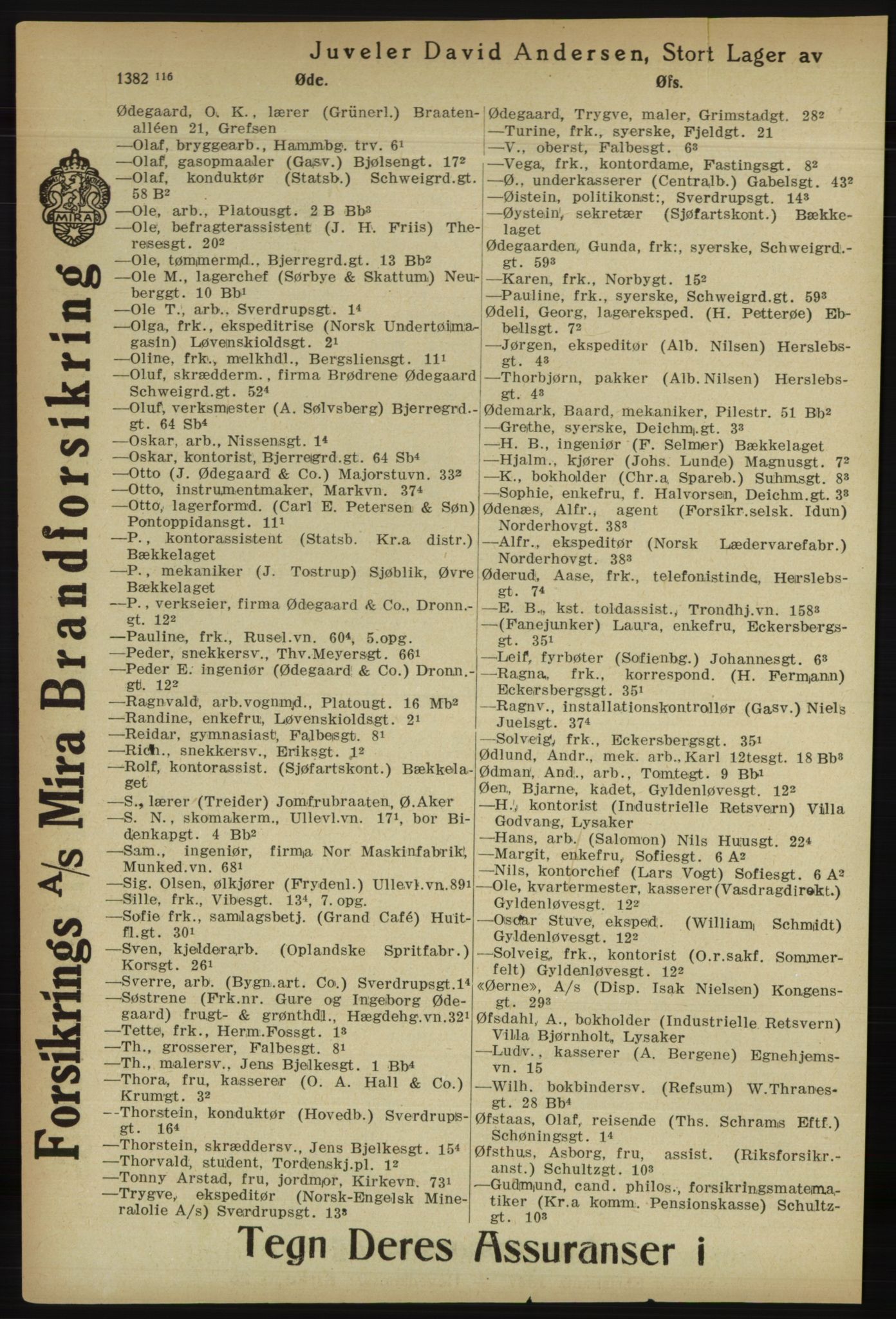 Kristiania/Oslo adressebok, PUBL/-, 1918, p. 1523