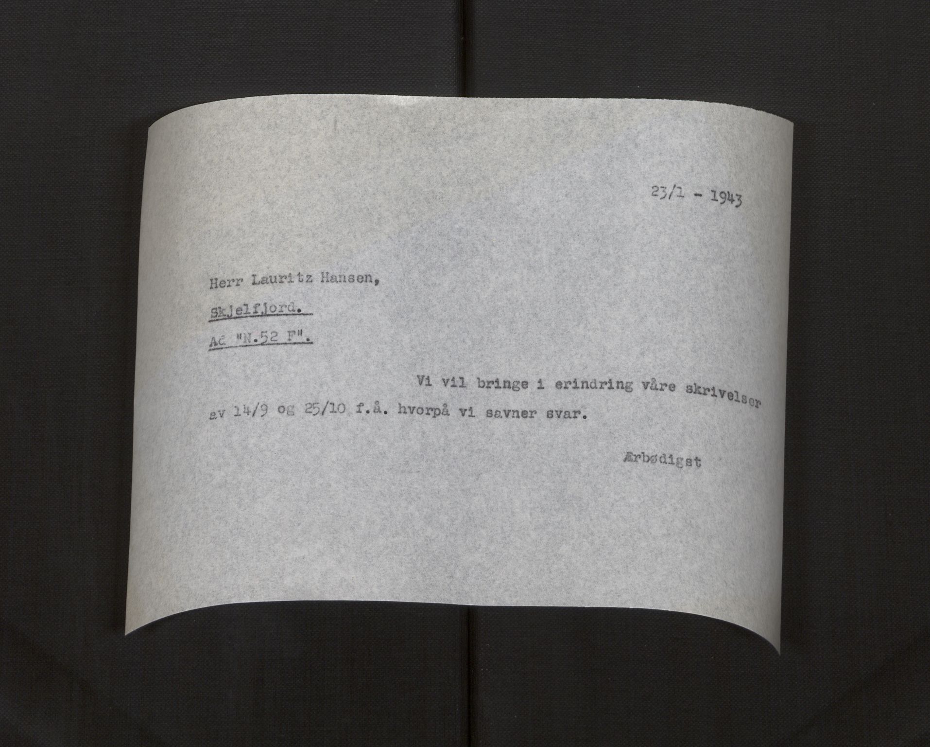 Fiskeridirektoratet - 1 Adm. ledelse - 13 Båtkontoret, AV/SAB-A-2003/La/L0008: Statens krigsforsikring for fiskeflåten, 1936-1971, p. 30