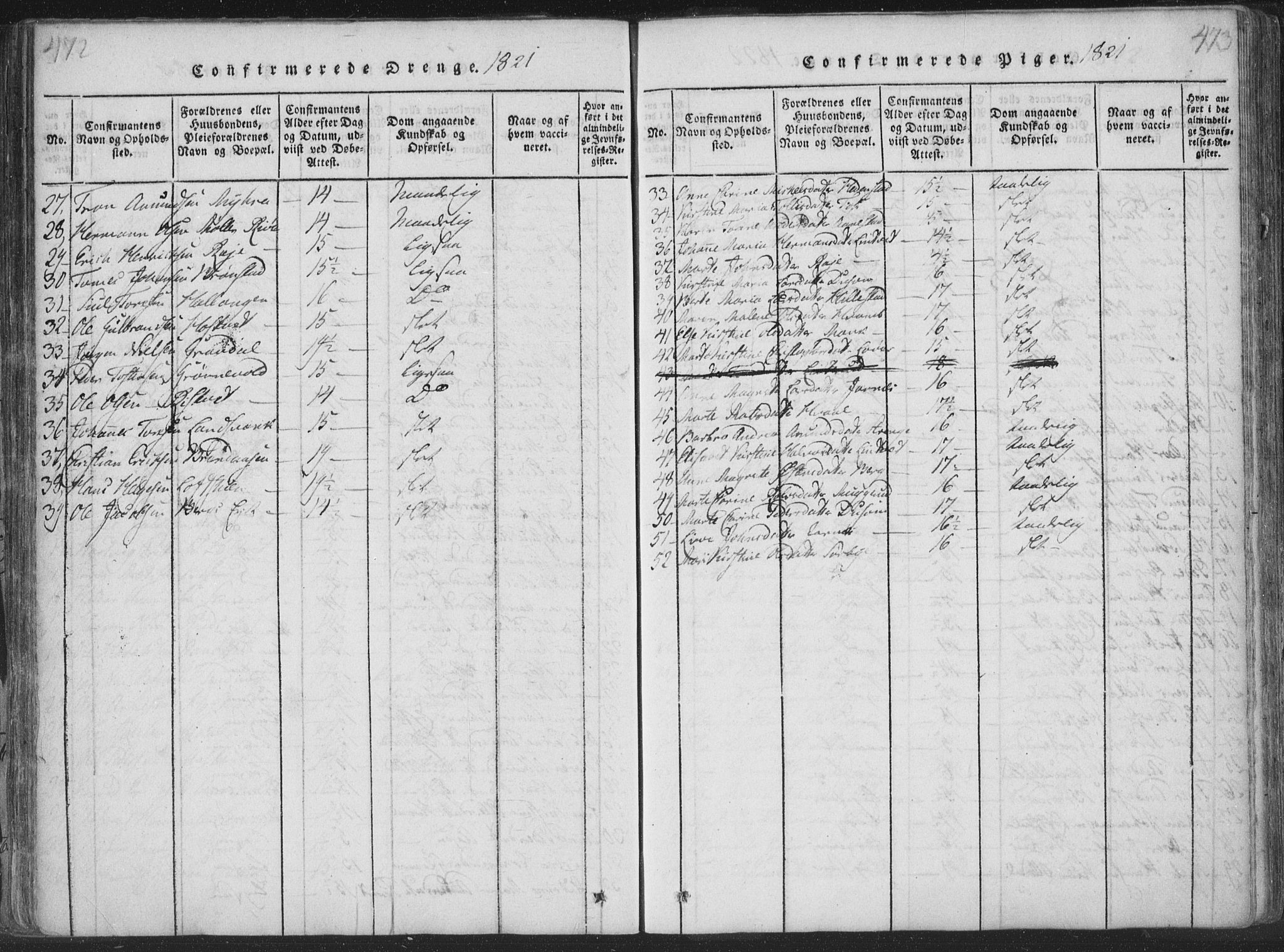 Sandsvær kirkebøker, AV/SAKO-A-244/F/Fa/L0004: Parish register (official) no. I 4, 1817-1839, p. 472-473