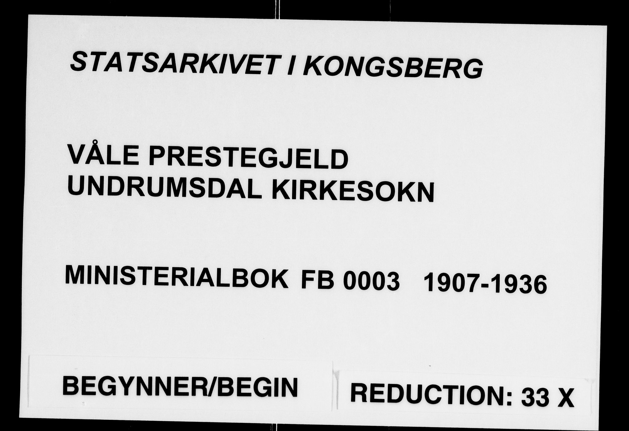 Våle kirkebøker, AV/SAKO-A-334/F/Fb/L0003: Parish register (official) no. II 3, 1907-1936
