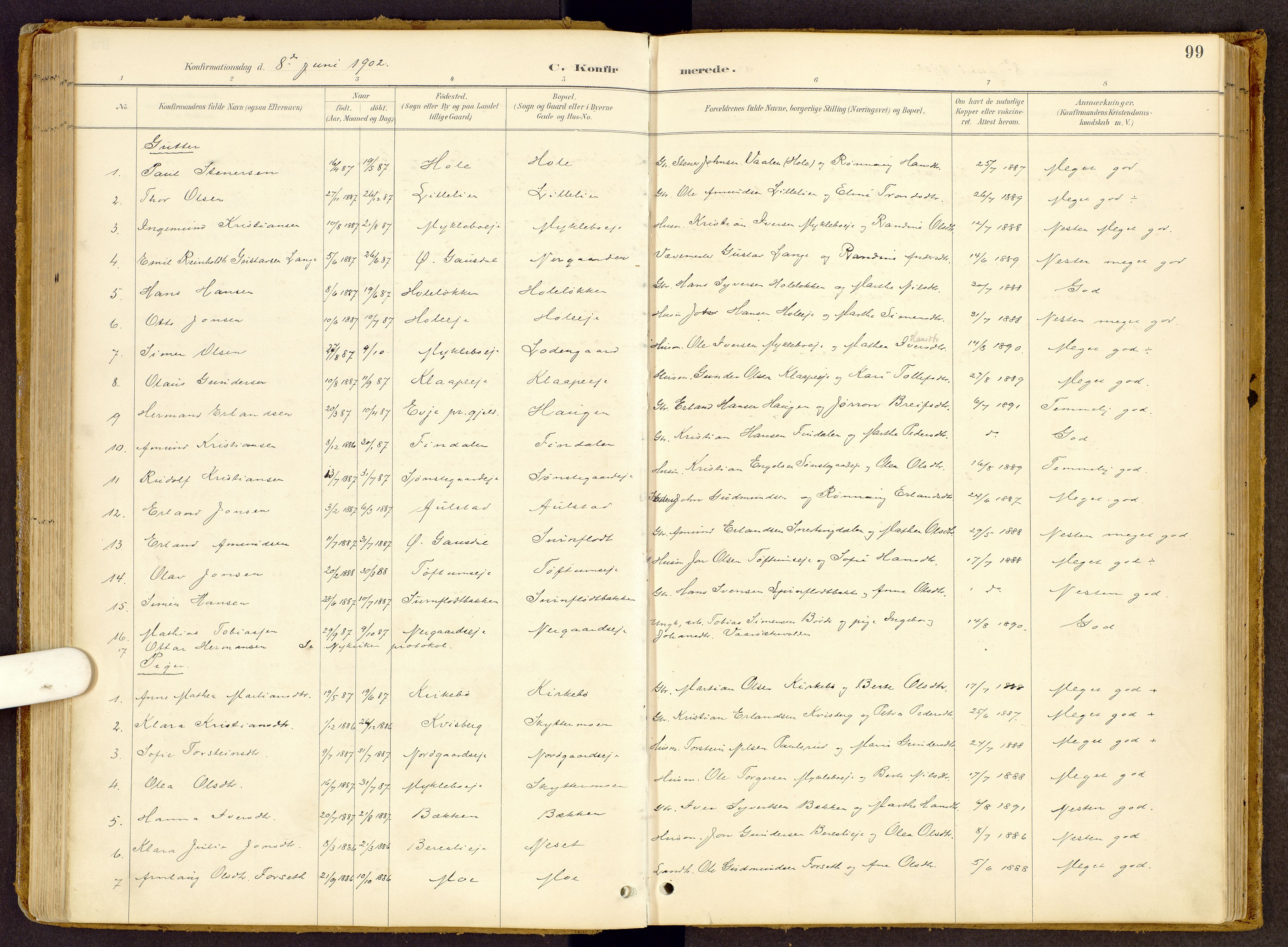 Vestre Gausdal prestekontor, SAH/PREST-094/H/Ha/Haa/L0002: Parish register (official) no. 2, 1887-1918, p. 99