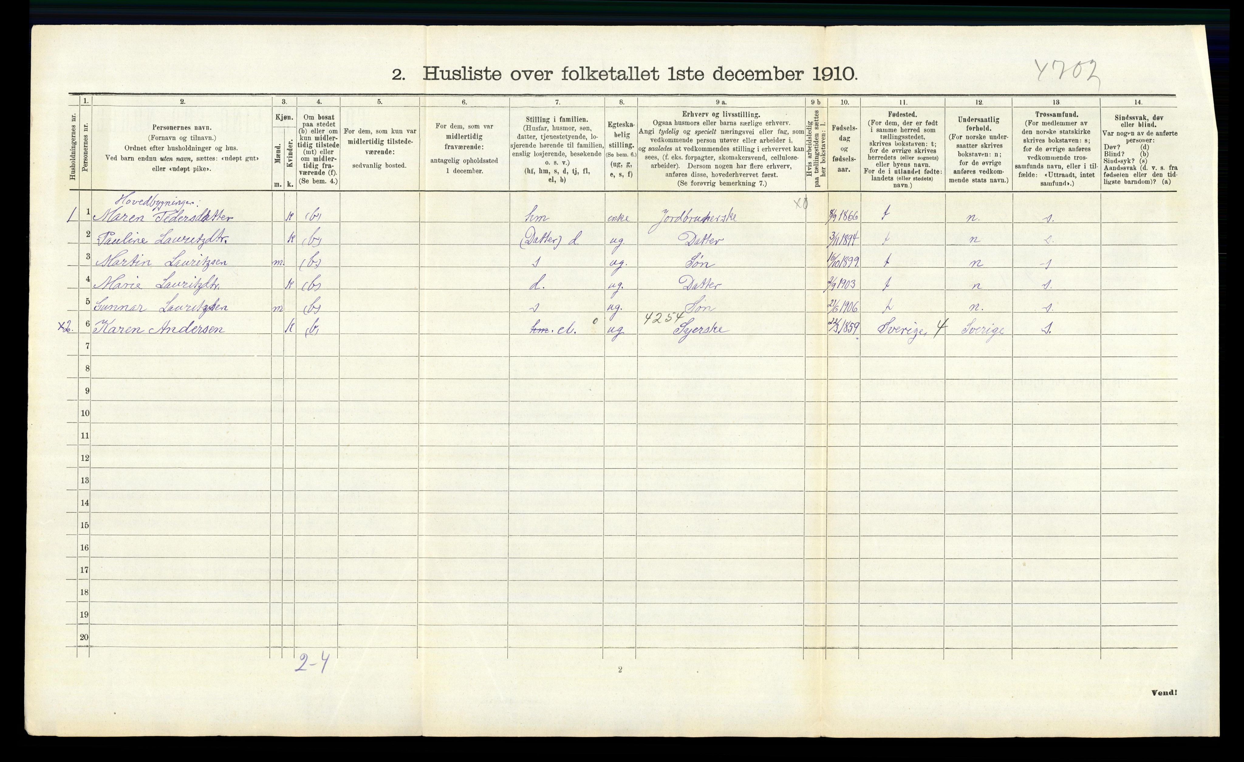 RA, 1910 census for Råde, 1910, p. 395