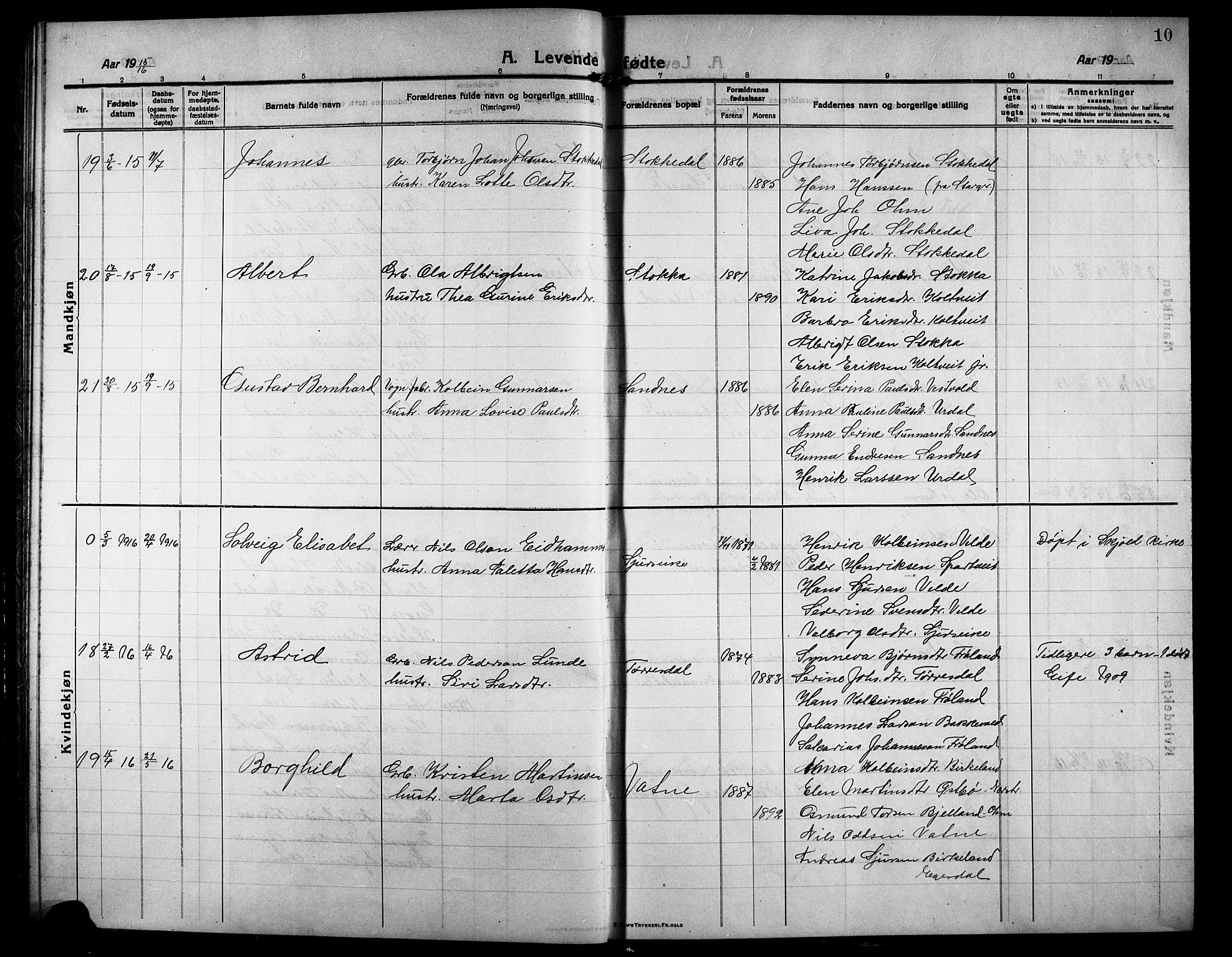 Skjold sokneprestkontor, AV/SAST-A-101847/H/Ha/Hab/L0009: Parish register (copy) no. B 9, 1914-1925, p. 10