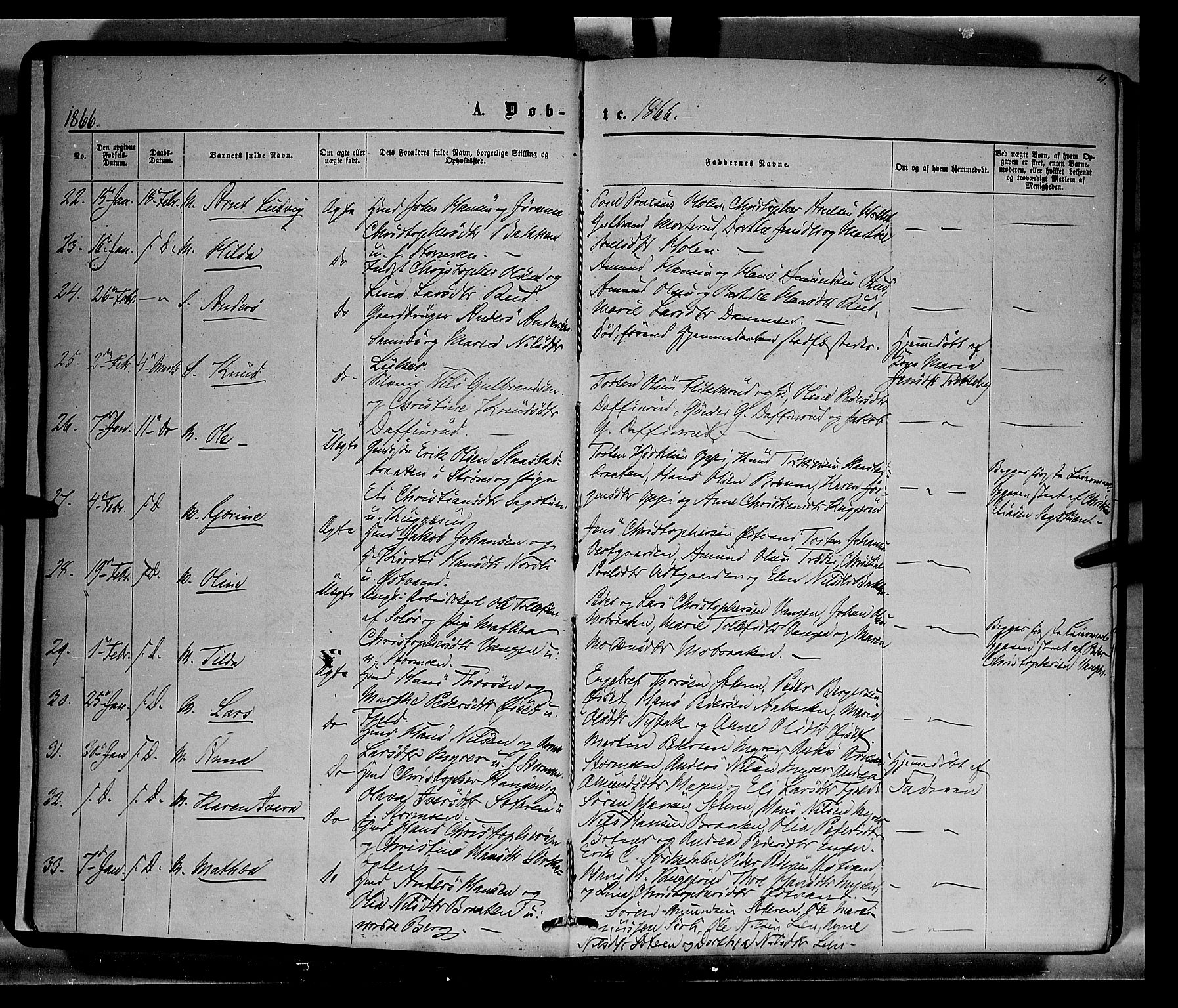 Nord-Odal prestekontor, AV/SAH-PREST-032/H/Ha/Haa/L0004: Parish register (official) no. 4, 1866-1873, p. 4