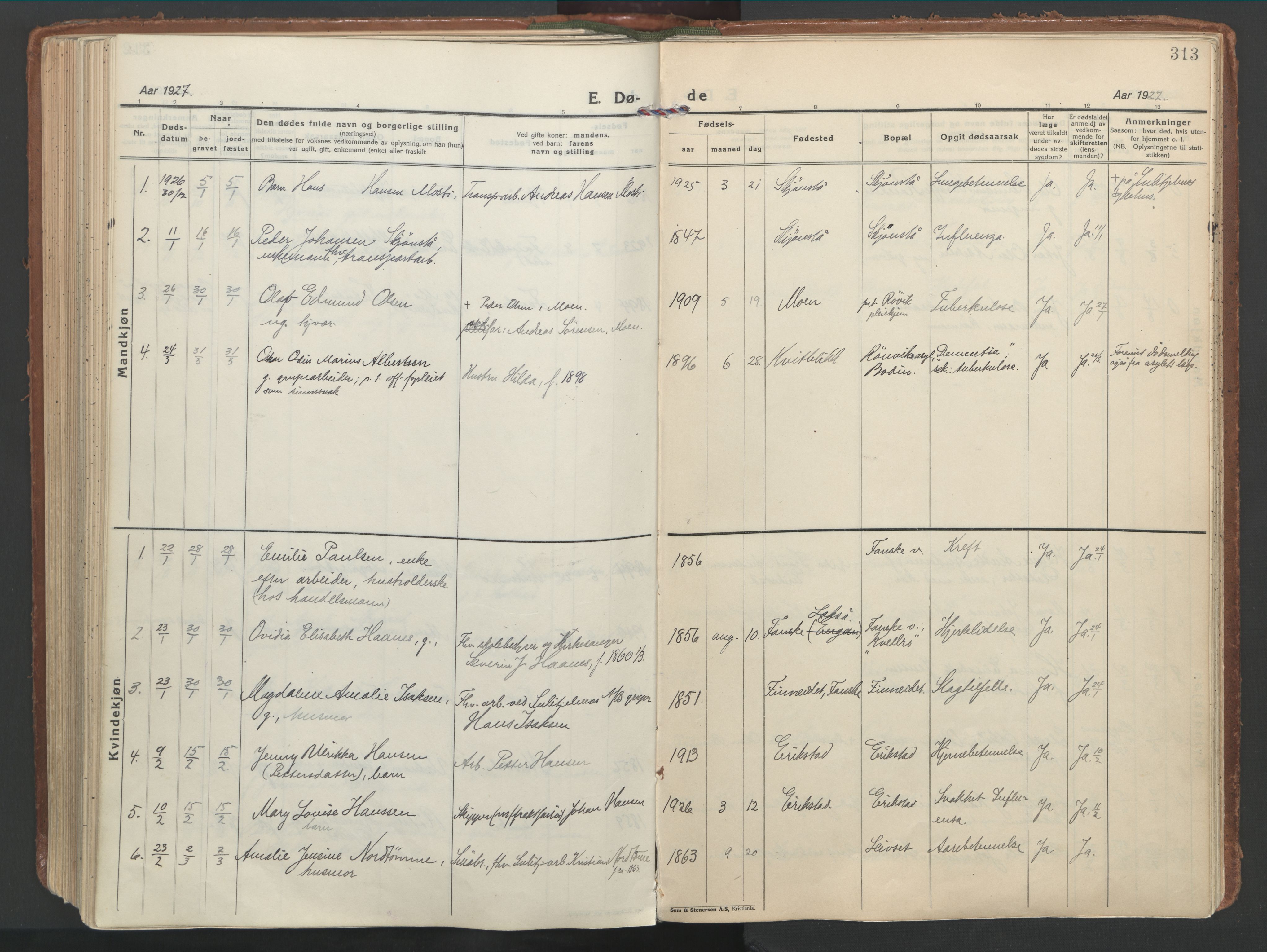 Ministerialprotokoller, klokkerbøker og fødselsregistre - Nordland, SAT/A-1459/849/L0699: Parish register (official) no. 849A10, 1924-1937, p. 313