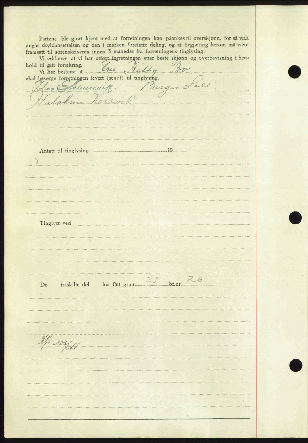 Nordmøre sorenskriveri, AV/SAT-A-4132/1/2/2Ca: Mortgage book no. A104, 1947-1947, Diary no: : 311/1947