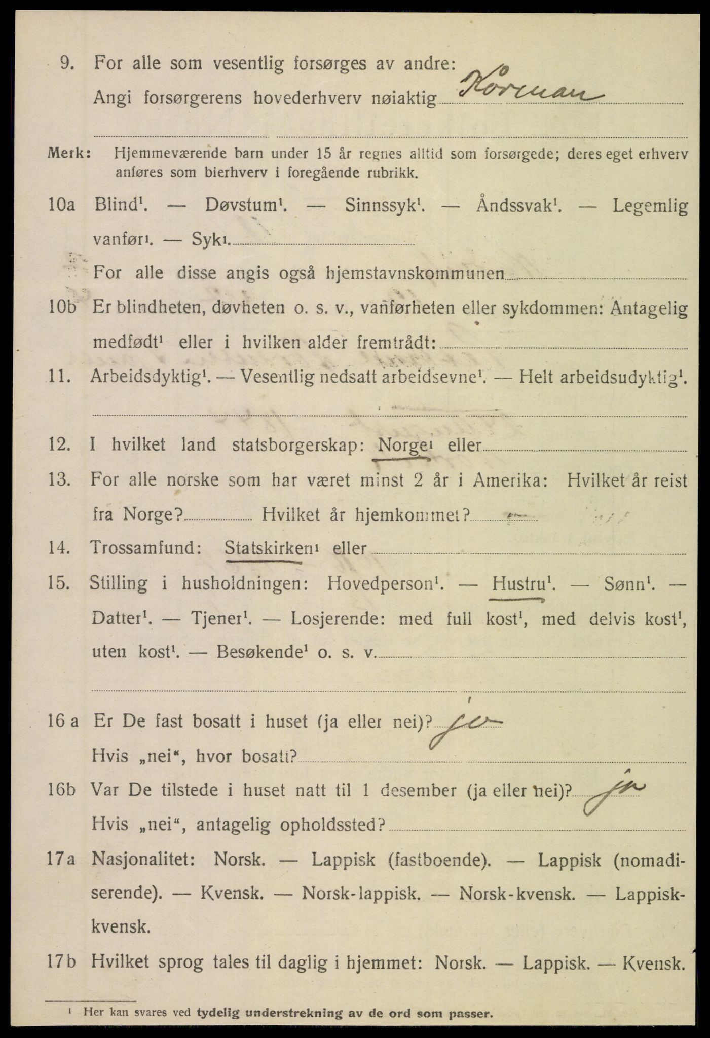 SAT, 1920 census for Nordvik, 1920, p. 2837