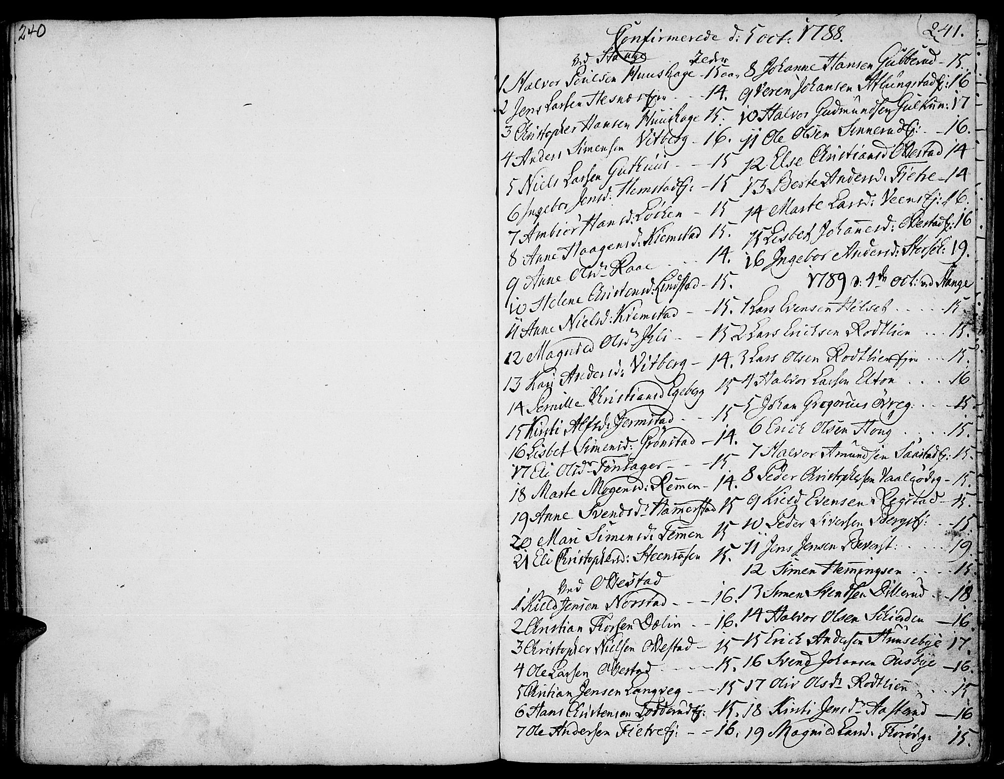 Stange prestekontor, SAH/PREST-002/K/L0007: Parish register (official) no. 7, 1788-1813, p. 240-241