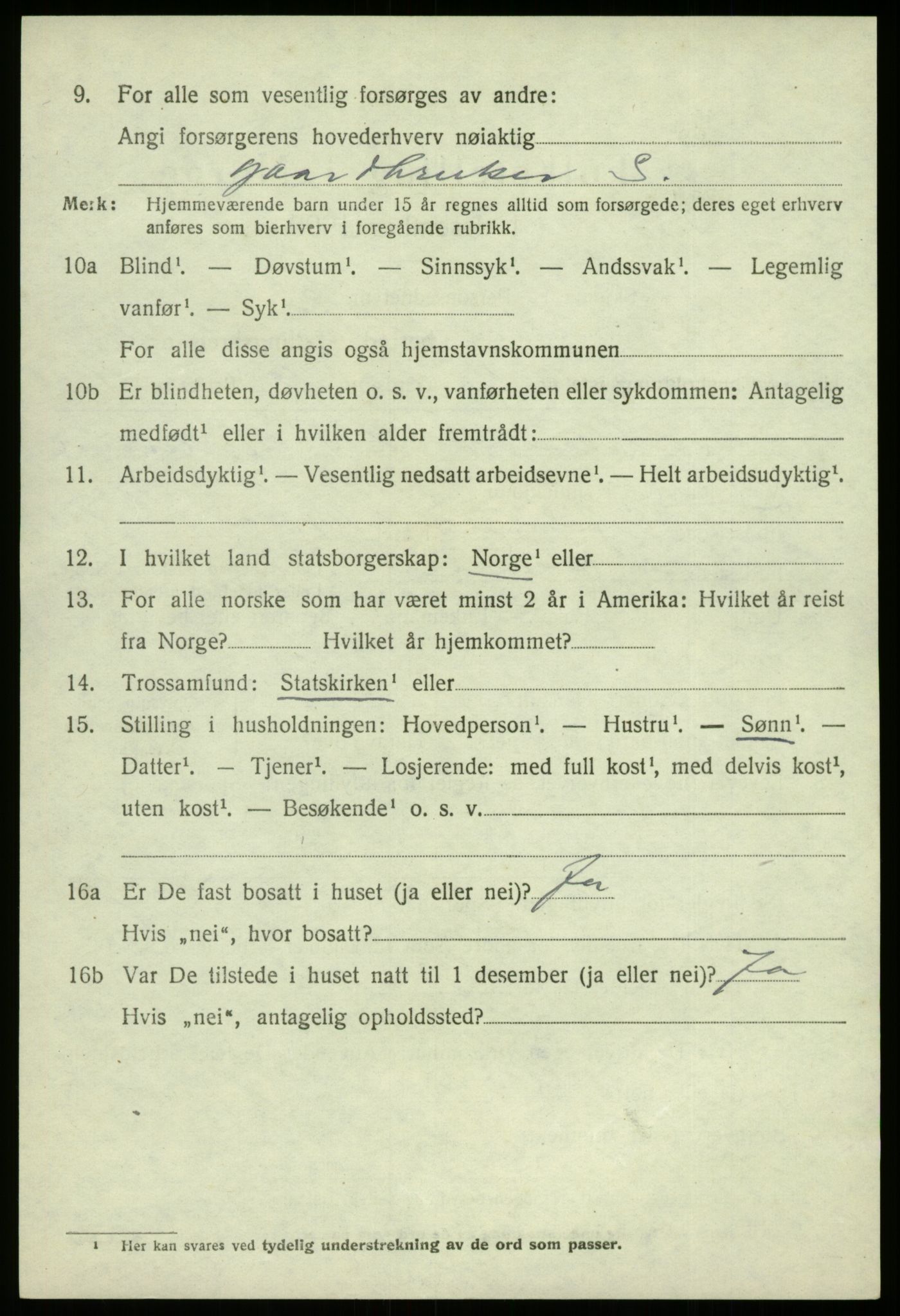 SAB, 1920 census for Fusa, 1920, p. 1560