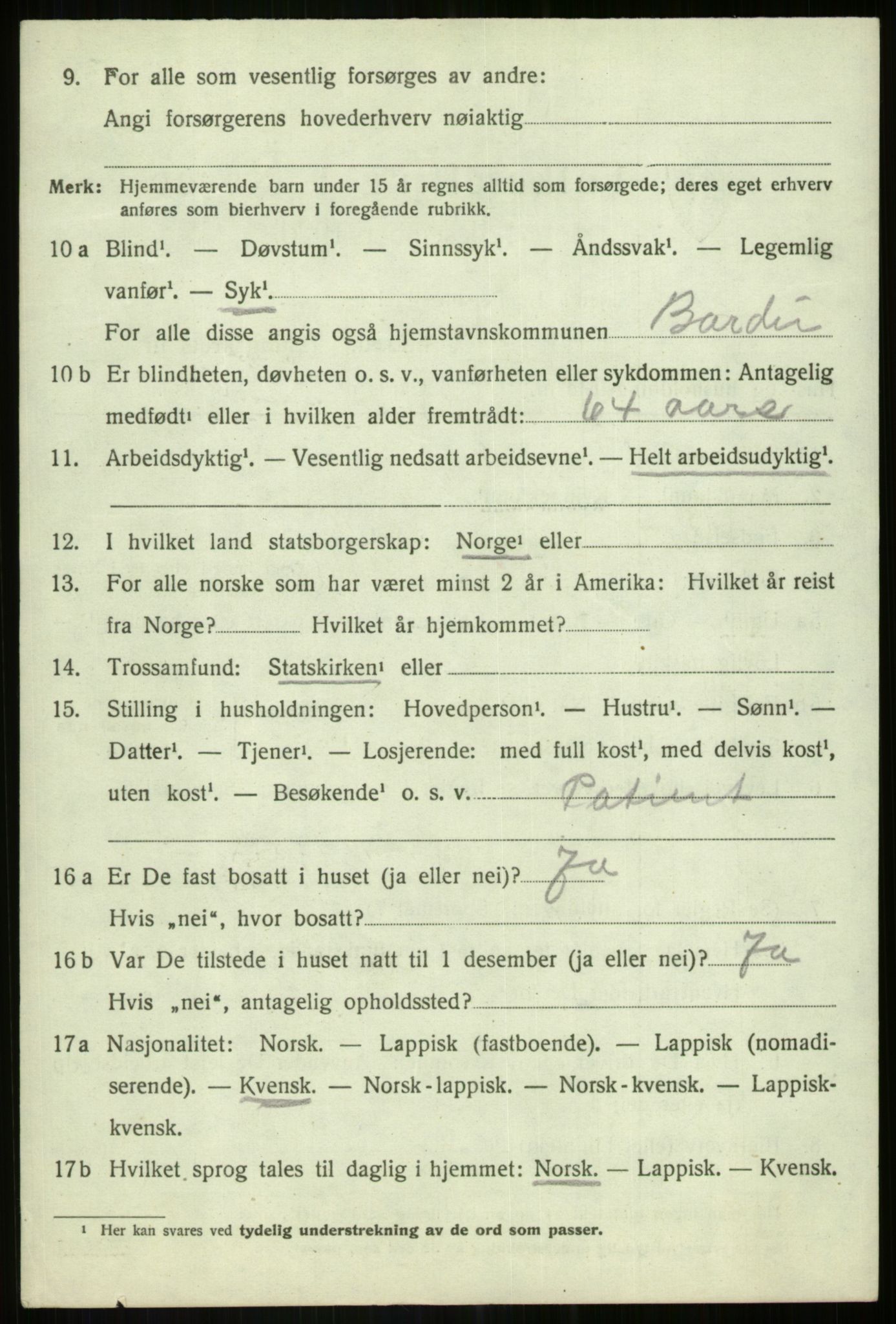 SATØ, 1920 census for Målselv, 1920, p. 4164