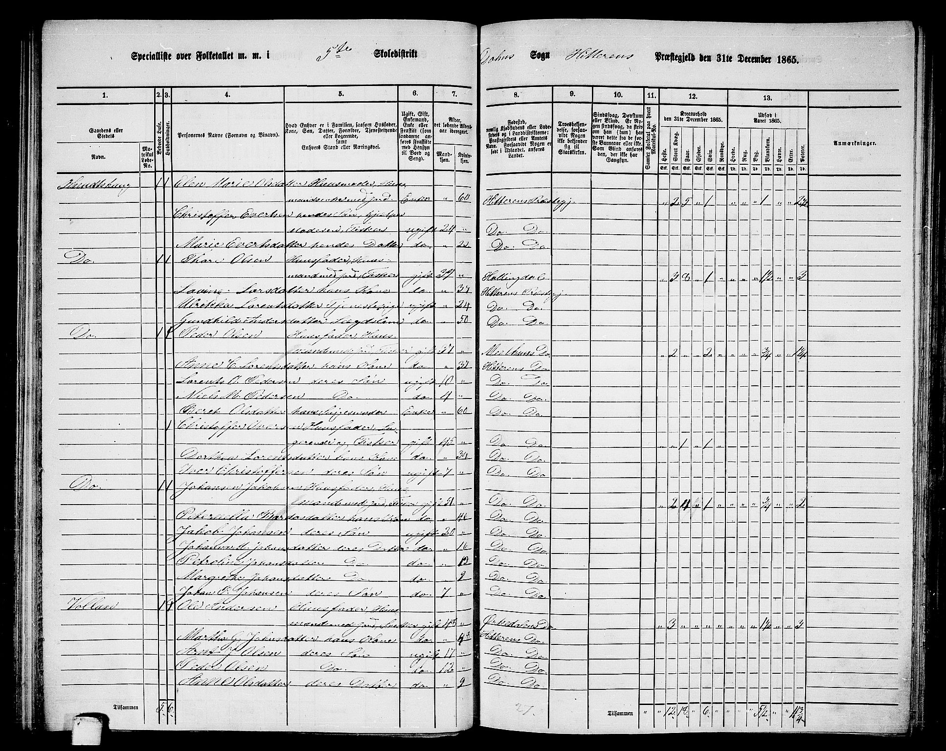 RA, 1865 census for Hitra, 1865, p. 128