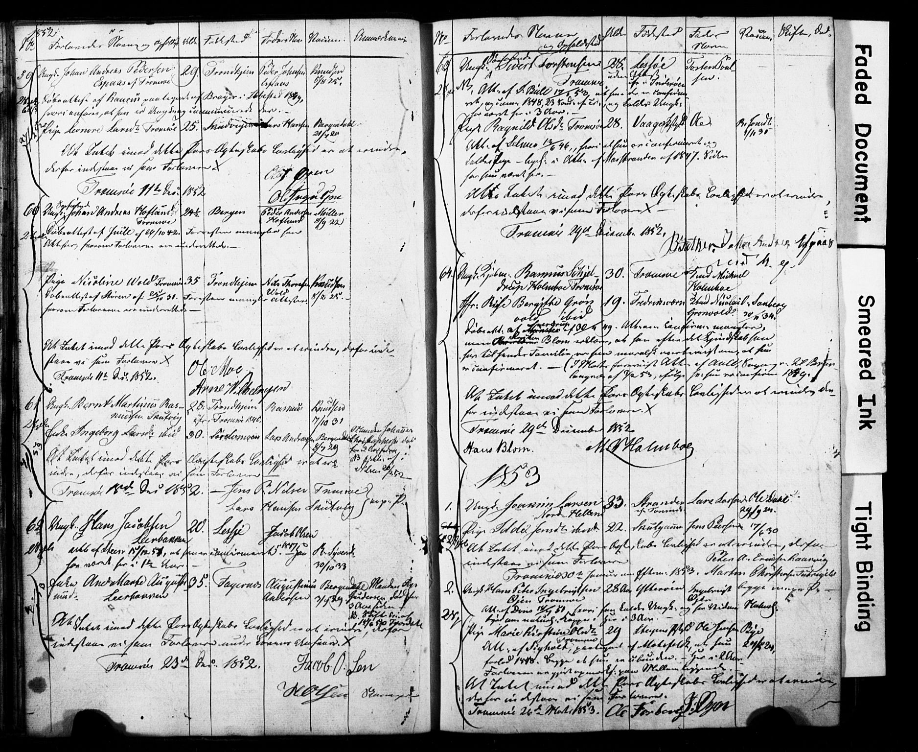 Tromsø sokneprestkontor/stiftsprosti/domprosti, AV/SATØ-S-1343/H/Hc/L0097: Banns register no. 97, 1851-1872