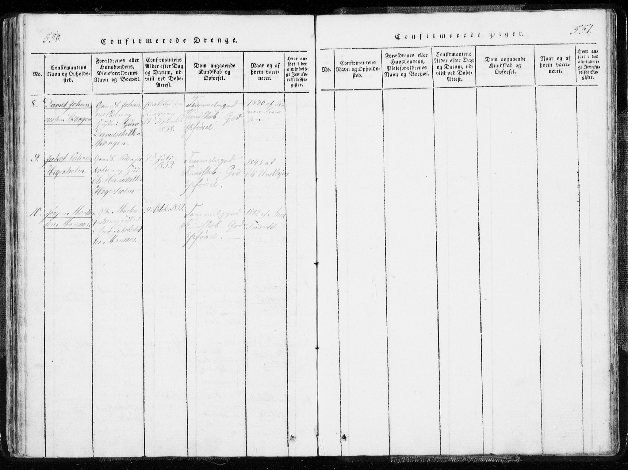 Ministerialprotokoller, klokkerbøker og fødselsregistre - Møre og Romsdal, AV/SAT-A-1454/544/L0571: Parish register (official) no. 544A04, 1818-1853, p. 550-551