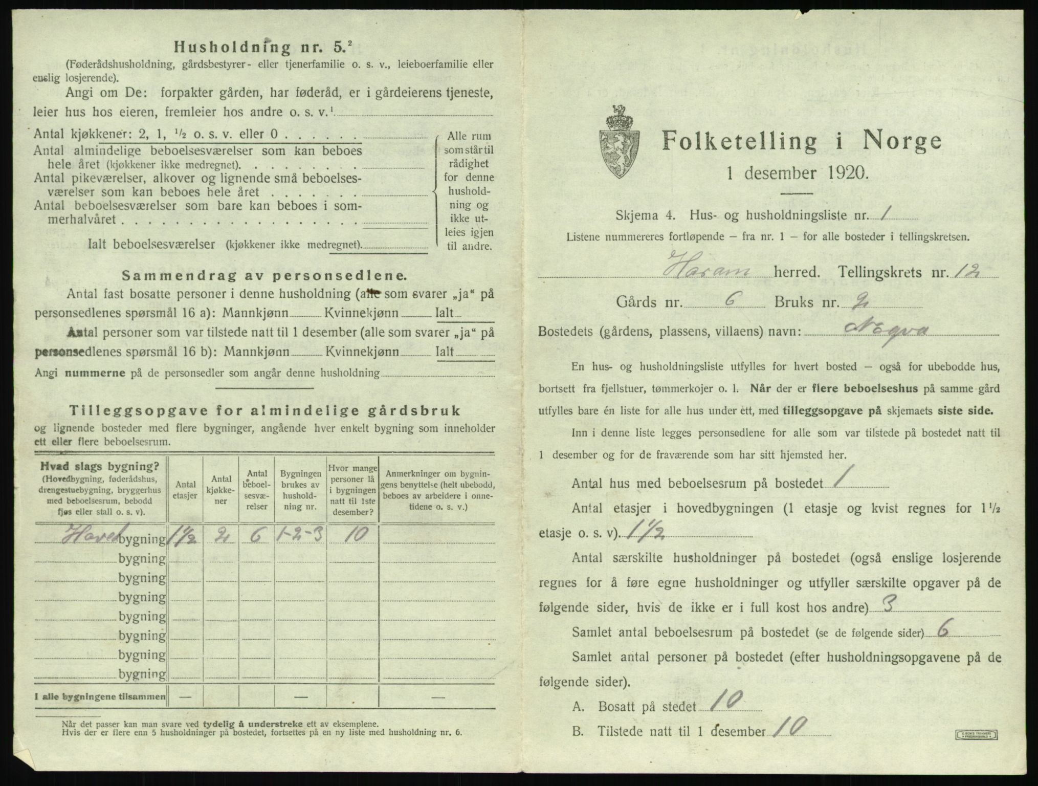 SAT, 1920 census for Haram, 1920, p. 801