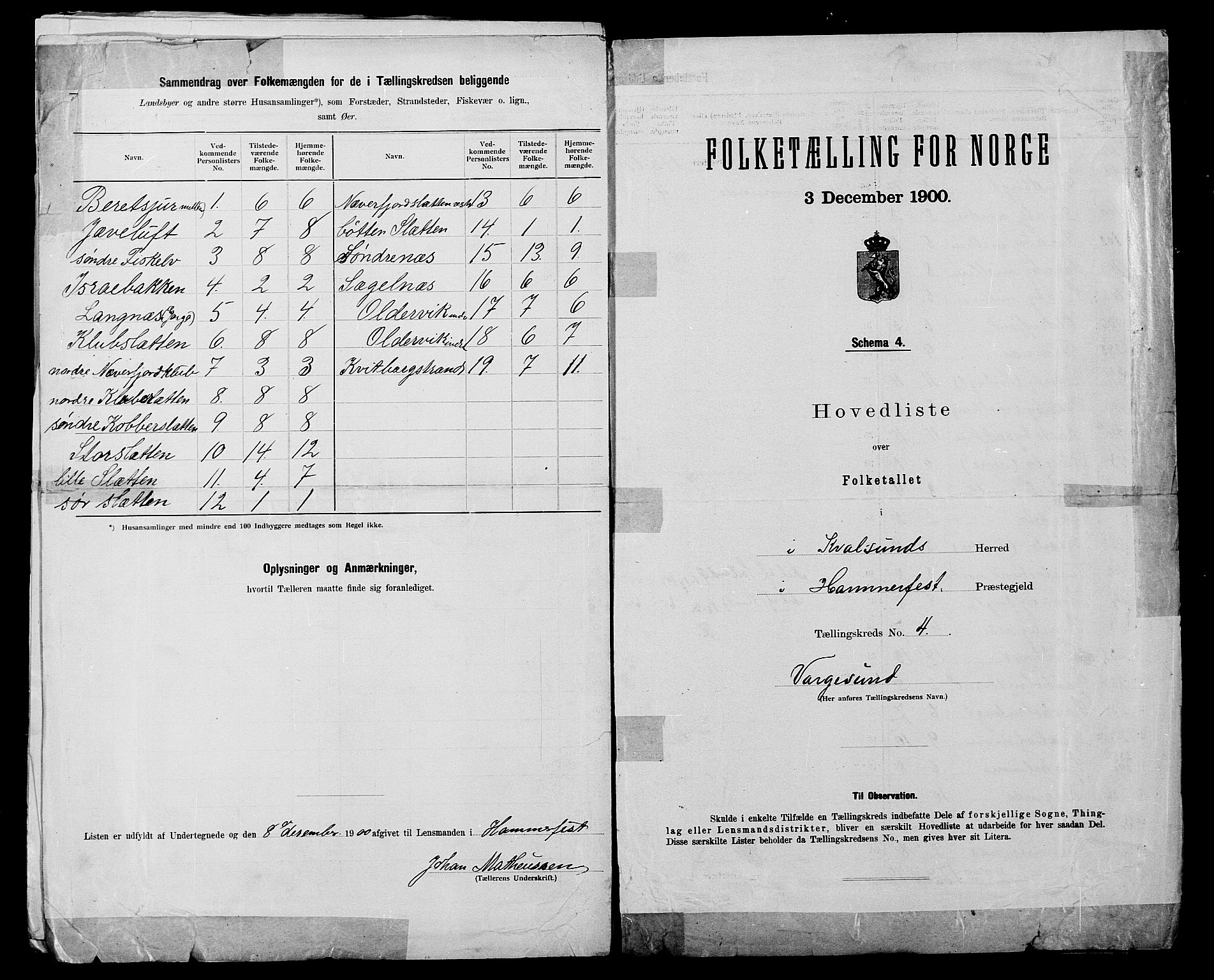 SATØ, 1900 census for Kvalsund, 1900, p. 10