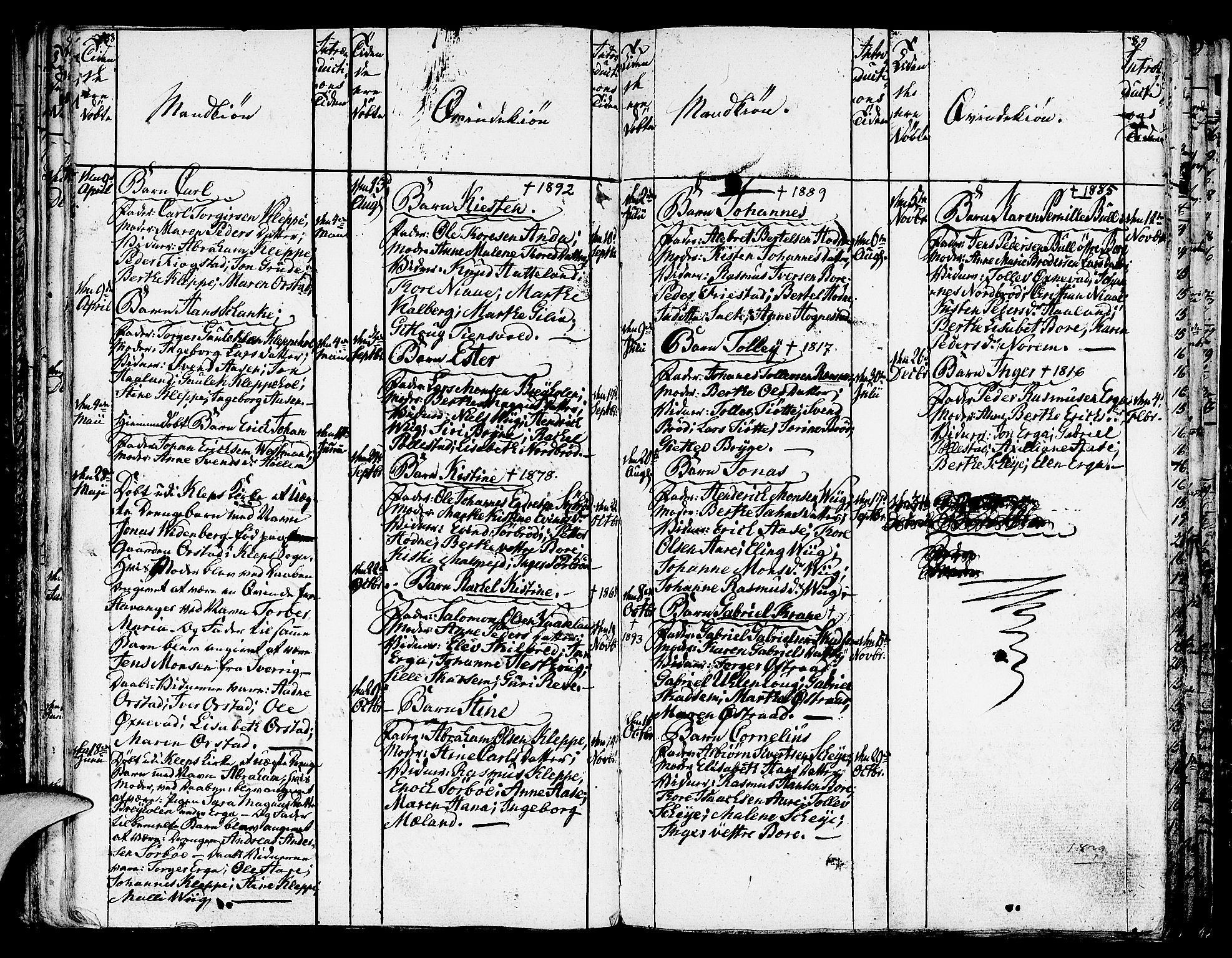 Klepp sokneprestkontor, AV/SAST-A-101803/001/3/30BA/L0001: Parish register (official) no. A 1, 1793-1819, p. 88-89