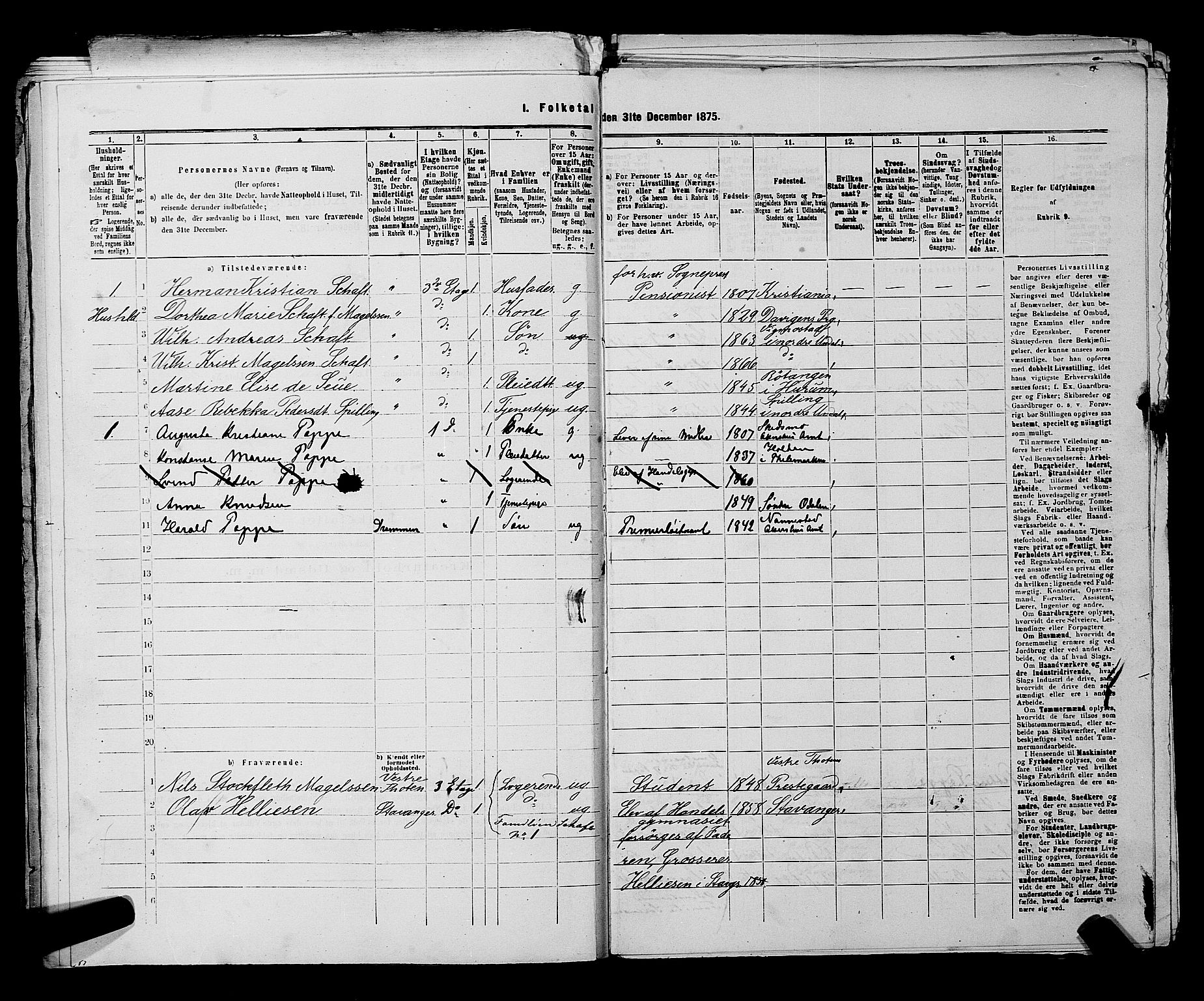 RA, 1875 census for 0301 Kristiania, 1875, p. 6022