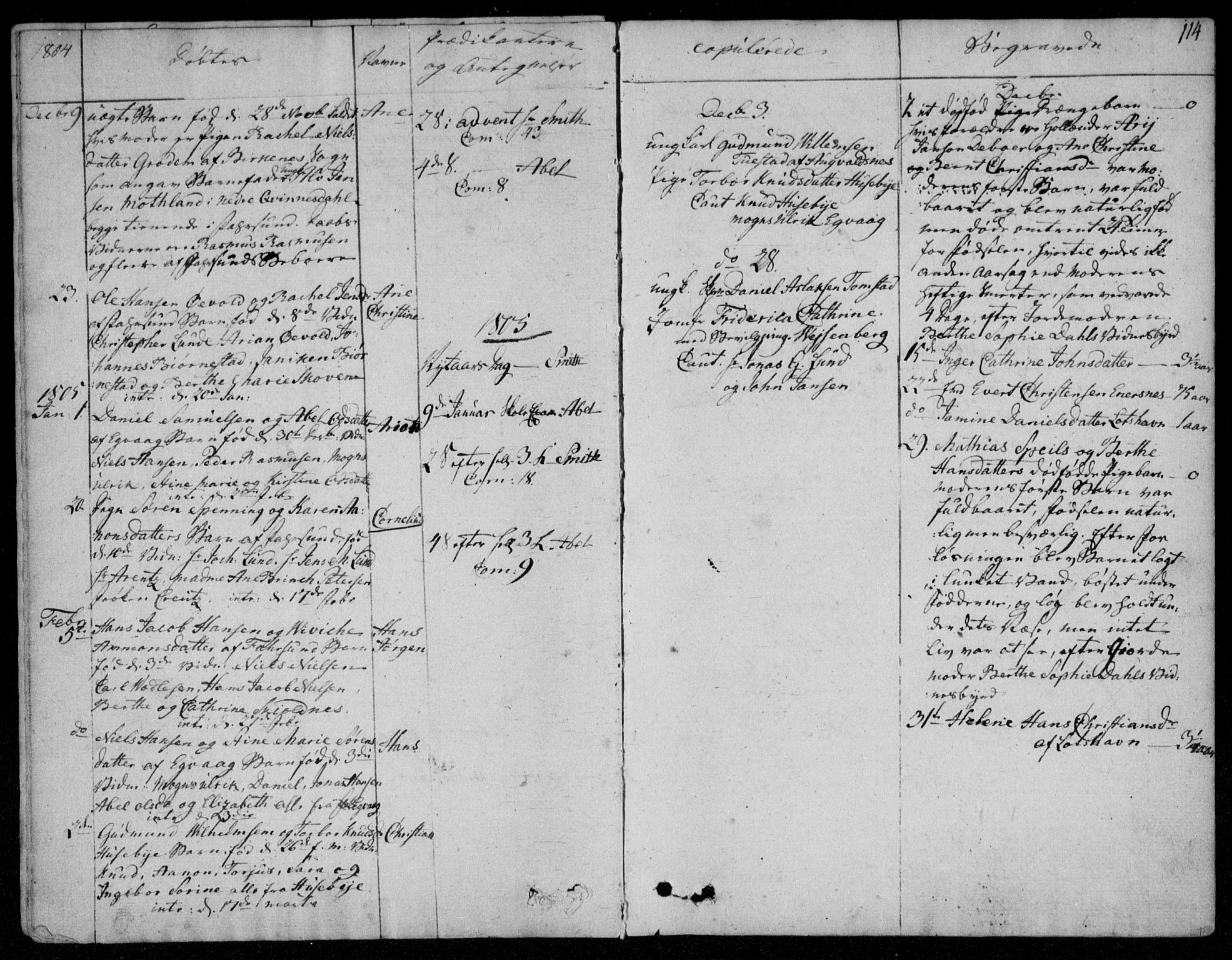 Farsund sokneprestkontor, SAK/1111-0009/F/Fa/L0001: Parish register (official) no. A 1, 1784-1815, p. 114