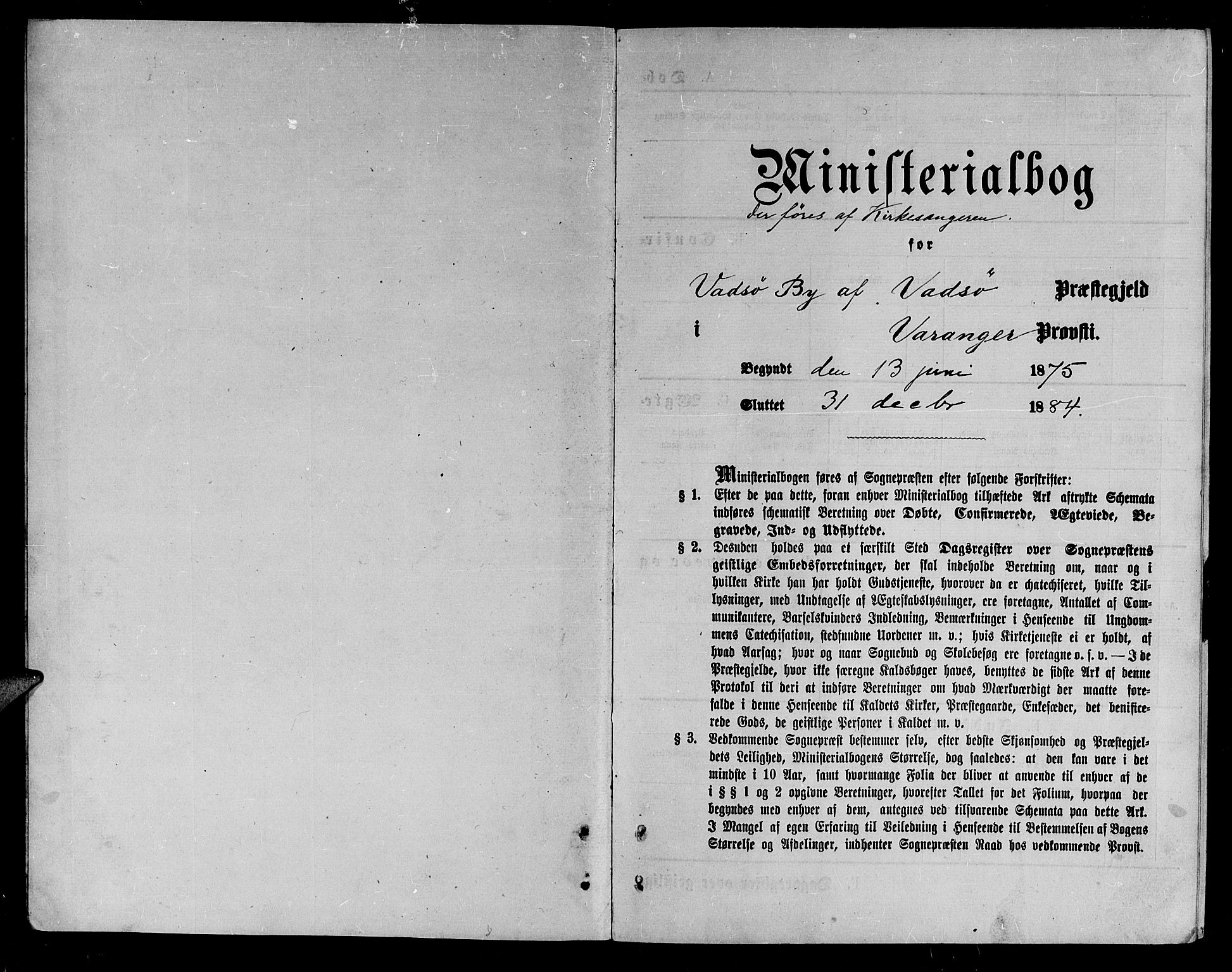 Vadsø sokneprestkontor, SATØ/S-1325/H/Hb/L0002klokker: Parish register (copy) no. 2, 1875-1884