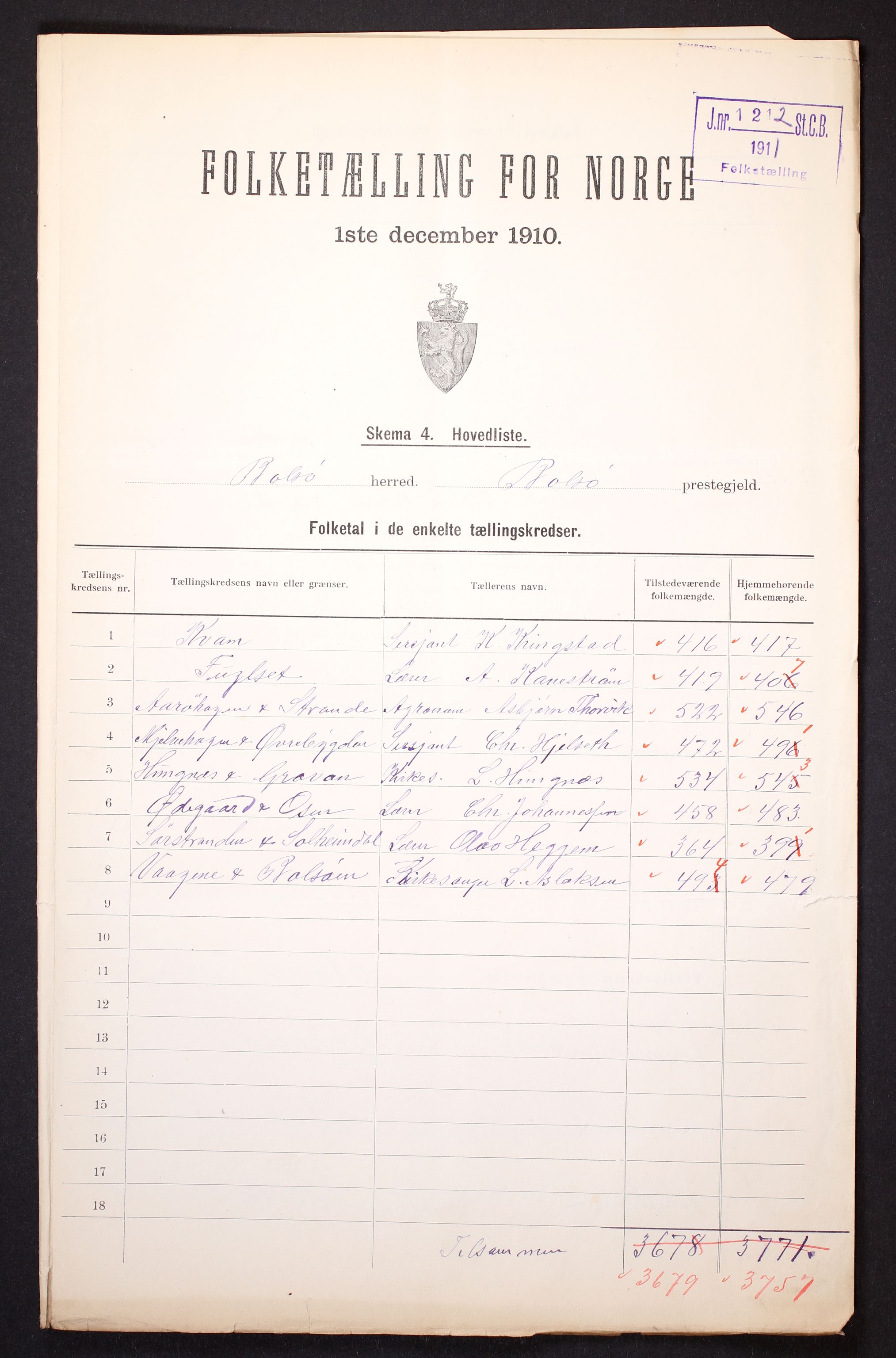 RA, 1910 census for Bolsøy, 1910, p. 3