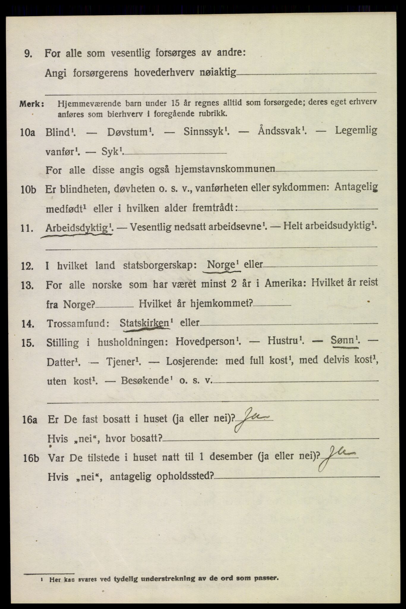 SAH, 1920 census for Tolga, 1920, p. 7392