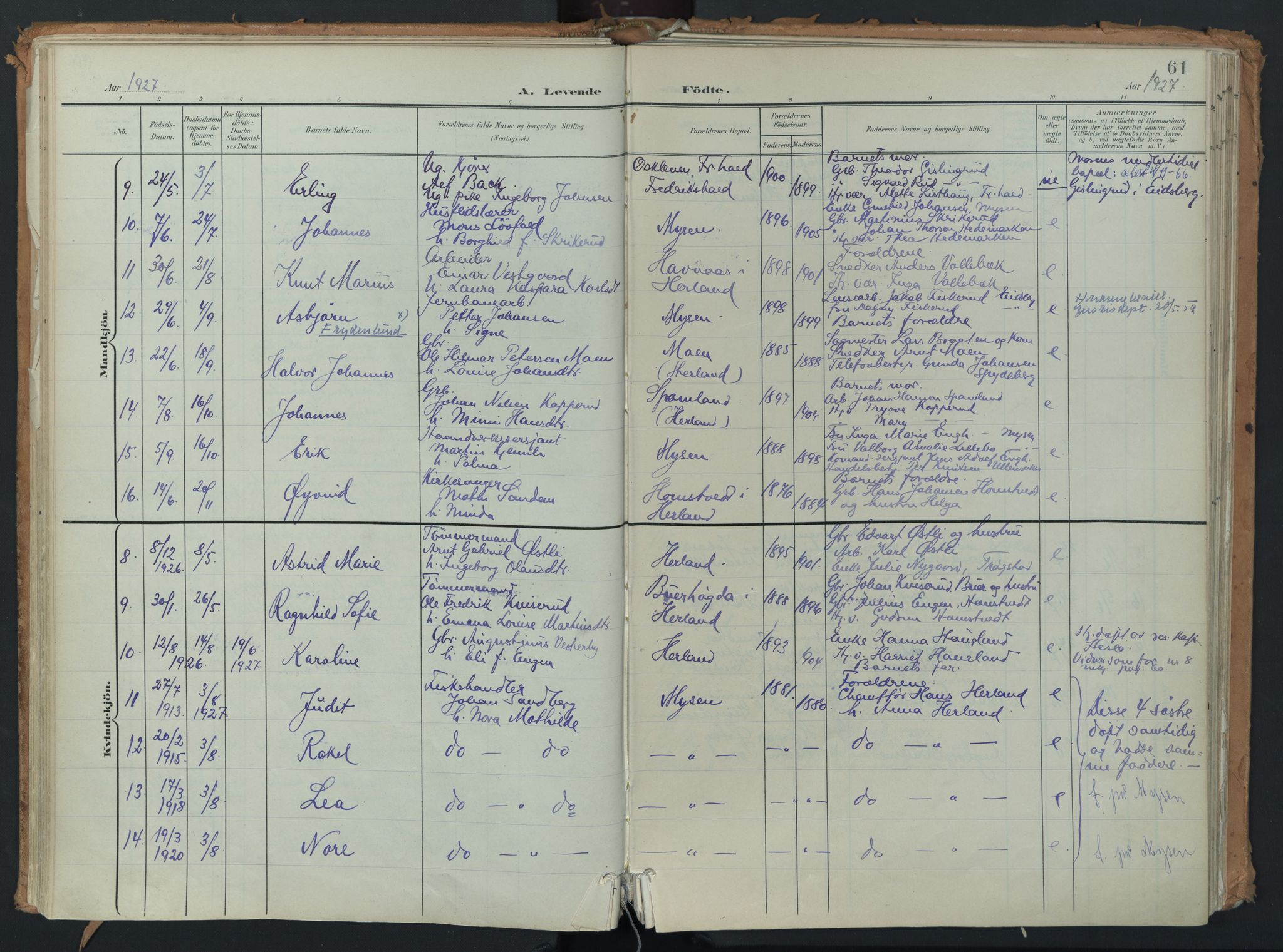 Eidsberg prestekontor Kirkebøker, AV/SAO-A-10905/F/Fb/L0002: Parish register (official) no. II 2, 1901-1933, p. 61
