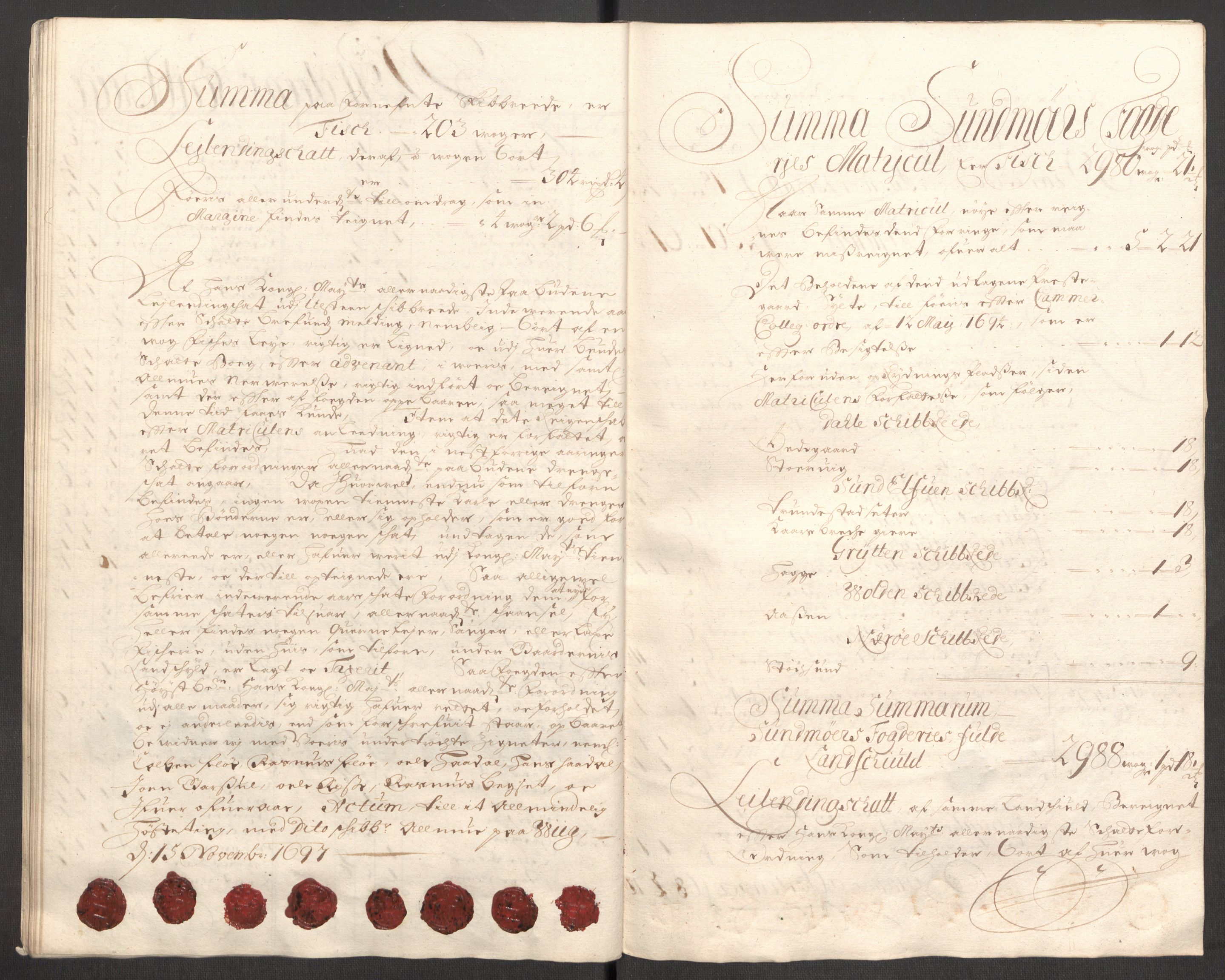 Rentekammeret inntil 1814, Reviderte regnskaper, Fogderegnskap, AV/RA-EA-4092/R54/L3556: Fogderegnskap Sunnmøre, 1696-1698, p. 183