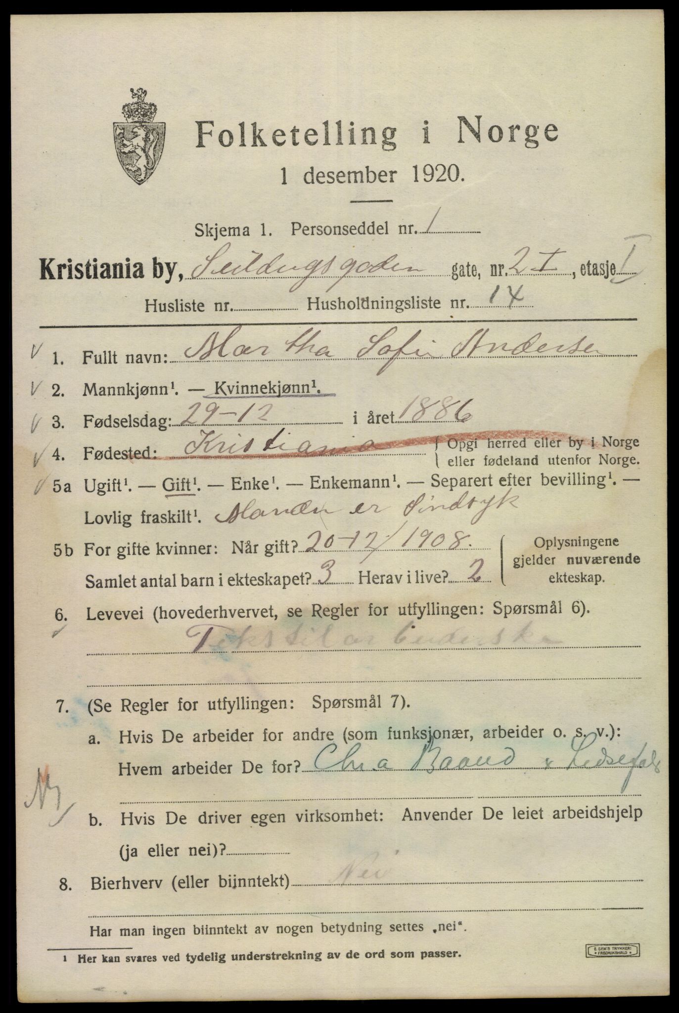 SAO, 1920 census for Kristiania, 1920, p. 505971