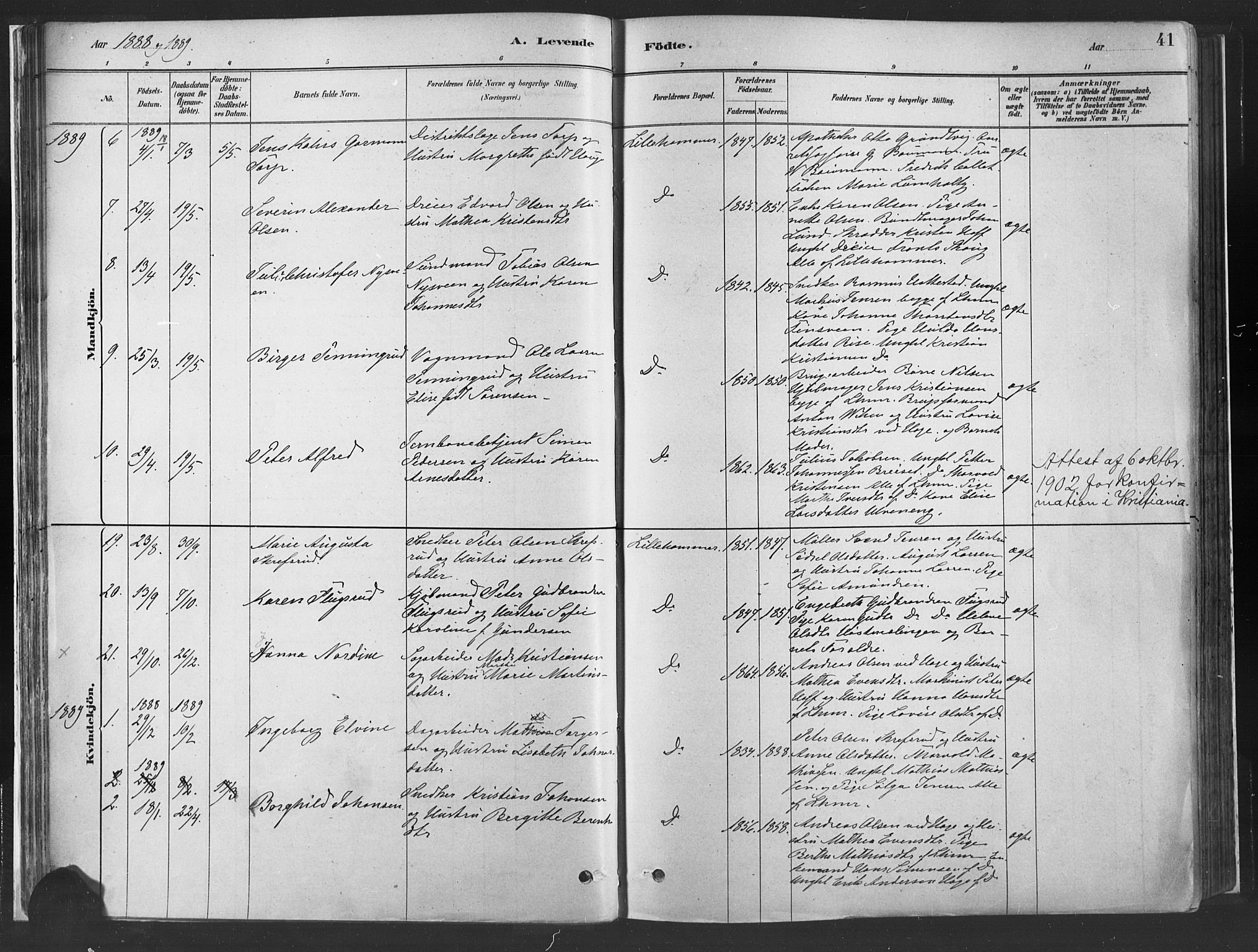 Fåberg prestekontor, SAH/PREST-086/H/Ha/Haa/L0010: Parish register (official) no. 10, 1879-1900, p. 41