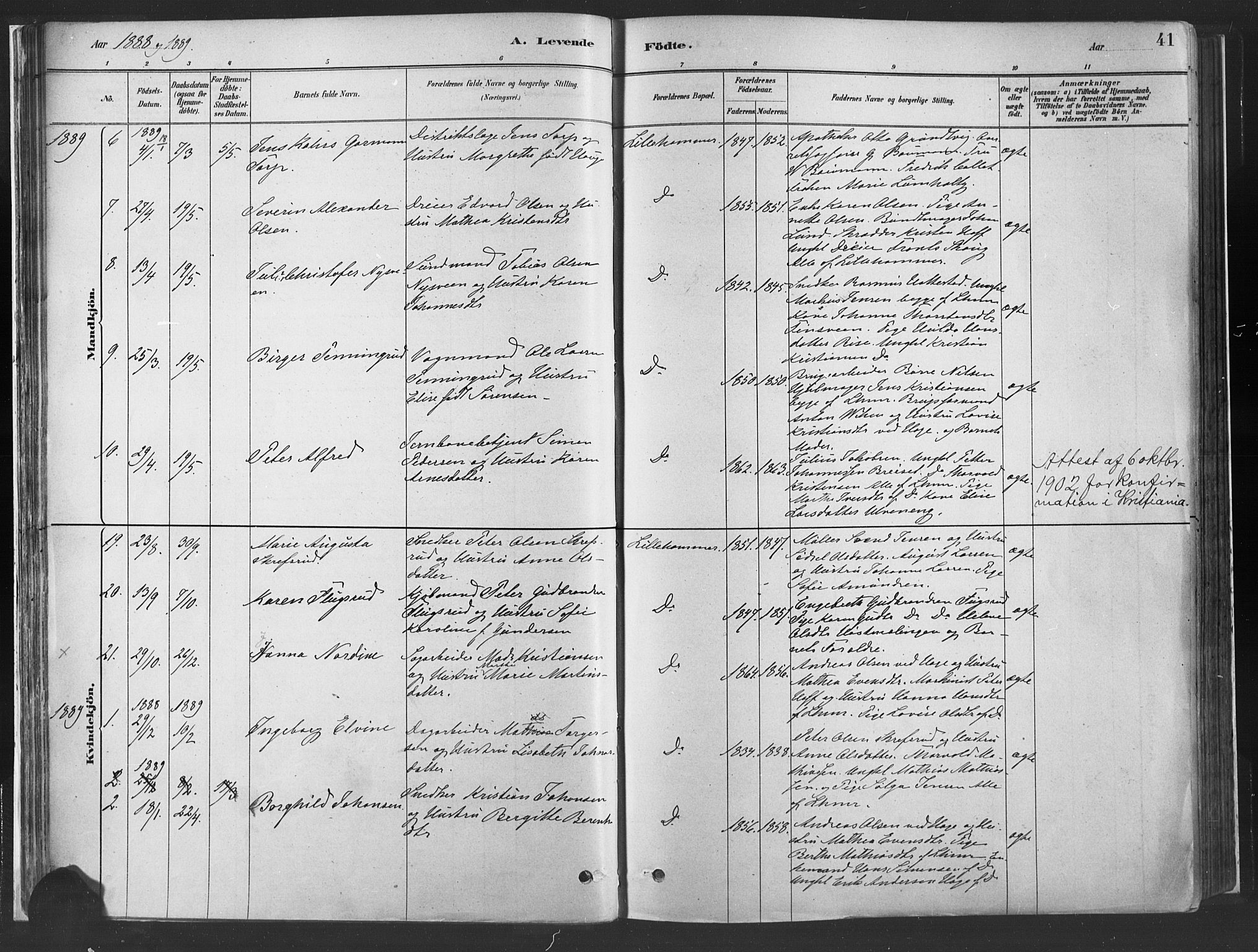 Fåberg prestekontor, AV/SAH-PREST-086/H/Ha/Haa/L0010: Parish register (official) no. 10, 1879-1900, p. 41